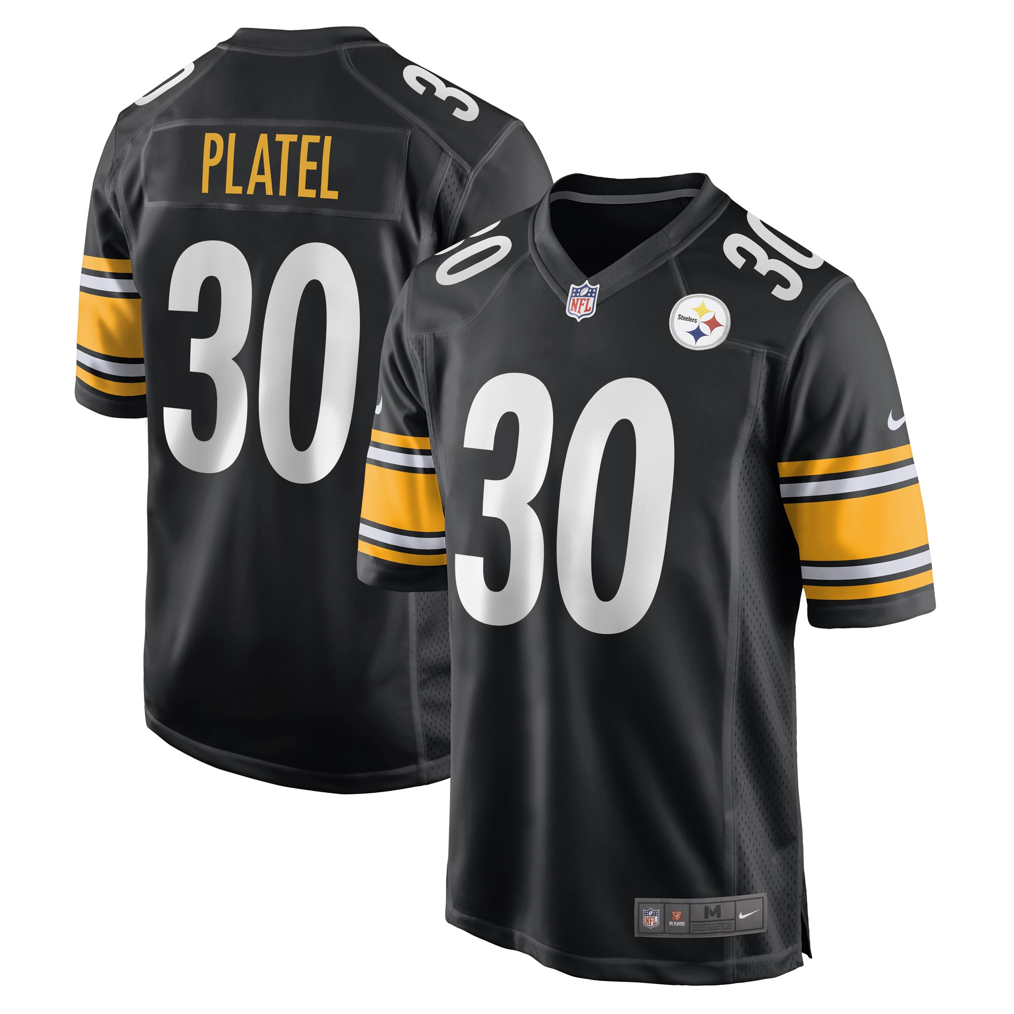 Carlins Platel Pittsburgh Steelers Nike Game Player Jersey - Black - PersonalJerseys