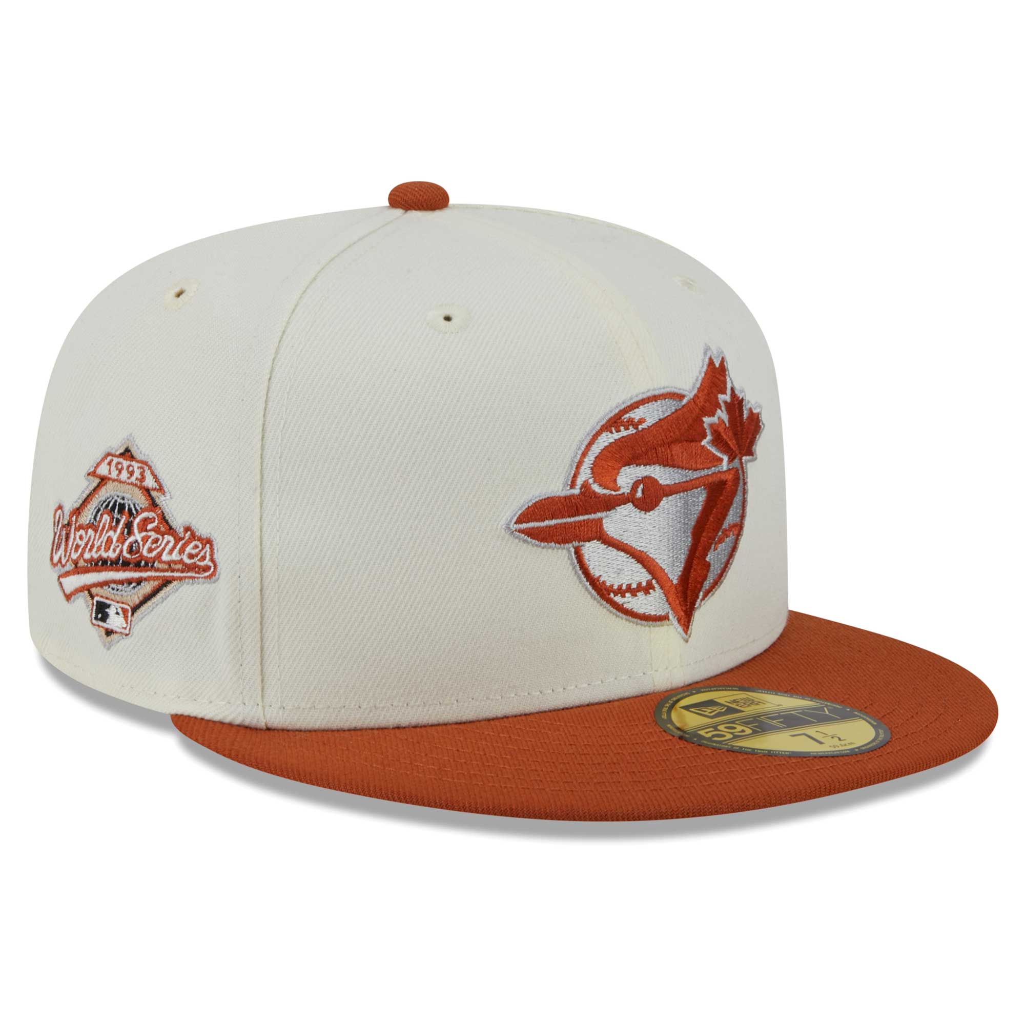 Toronto Blue Jays New Era 59FIFTY Fitted Hat - Cream/Orange - PersonalJerseys