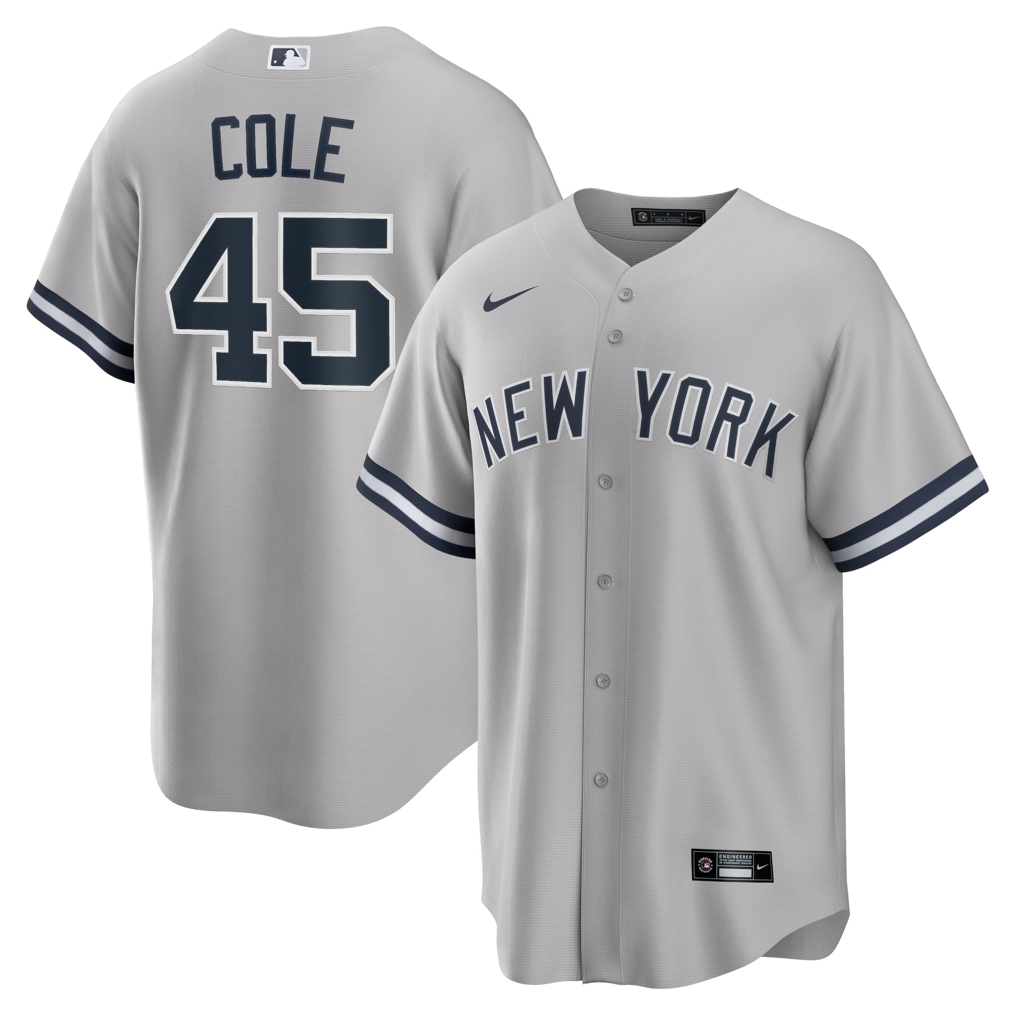 Men's Nike Gerrit Cole Gray New York Yankees Road Replica Player Name Jersey - PersonalJerseys