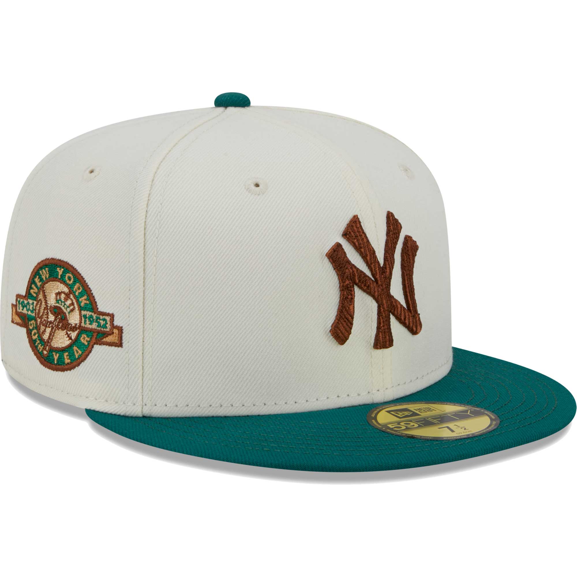 New York Yankees New Era Cooperstown Collection Camp 59FIFTY Fitted Hat - White - PersonalJerseys