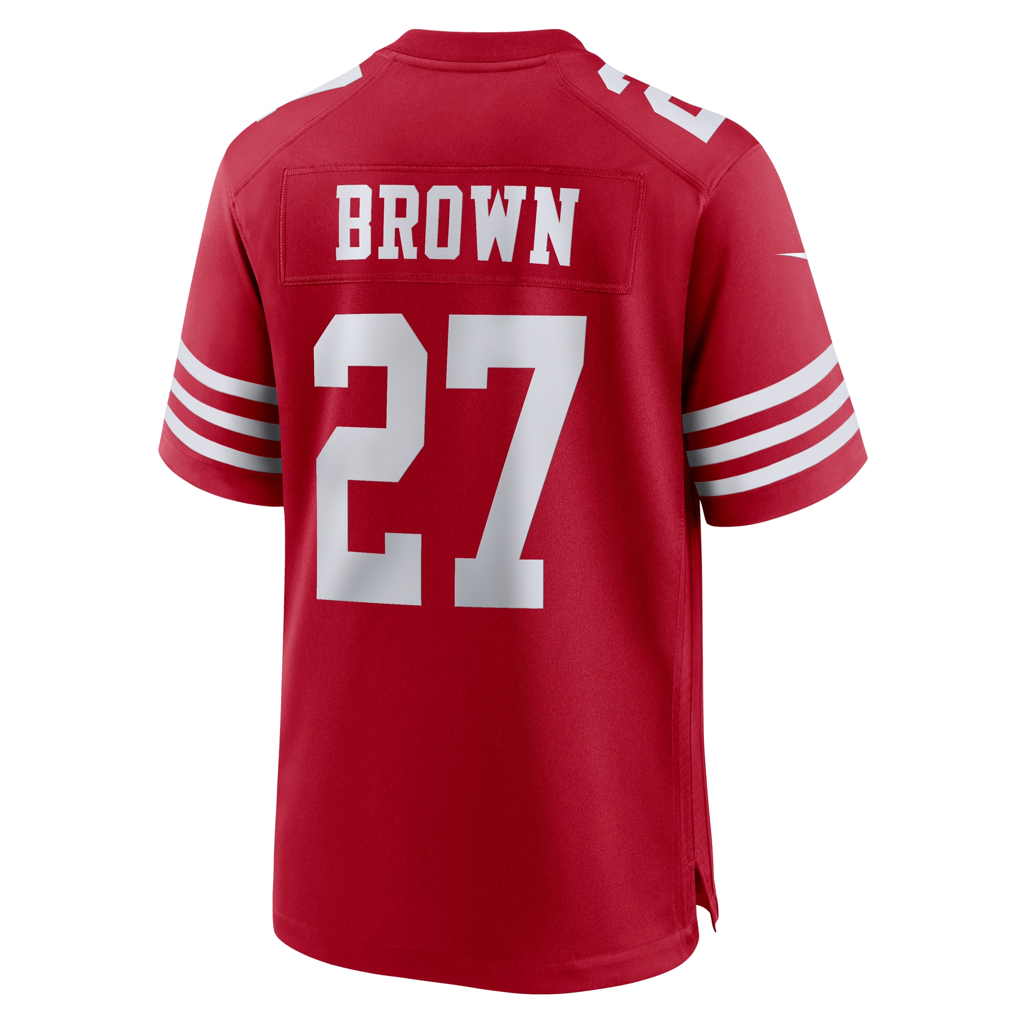 San Francisco 49ers Ji'Ayir Brown Scarlet Team Game Jersey for Youth Women Men - Friend Lounge Store - Shop for All Things Jerseys Sports - PersonalJerseys