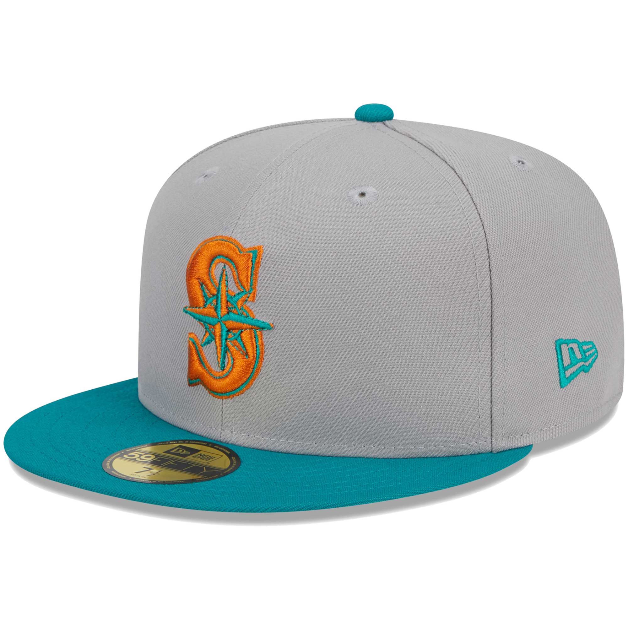 Seattle Mariners New Era  59FIFTY Fitted Hat - Gray/Teal - PersonalJerseys