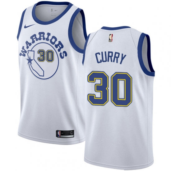 Men's Golden State Warriors Stephen Curry Jersey Hardwood Classics White - PersonalJerseys