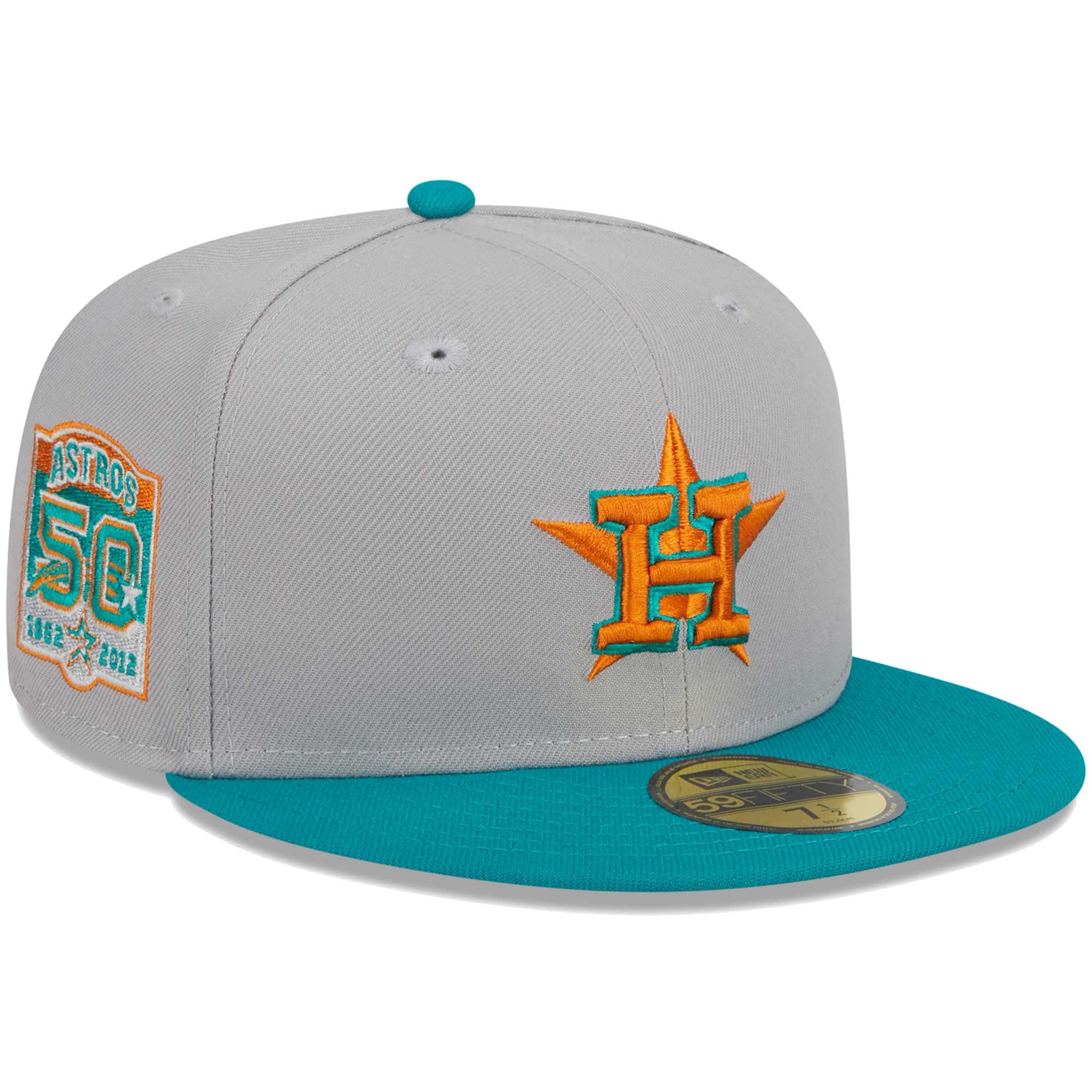 Houston Astros New Era  59FIFTY Fitted Hat - Gray/Teal - PersonalJerseys