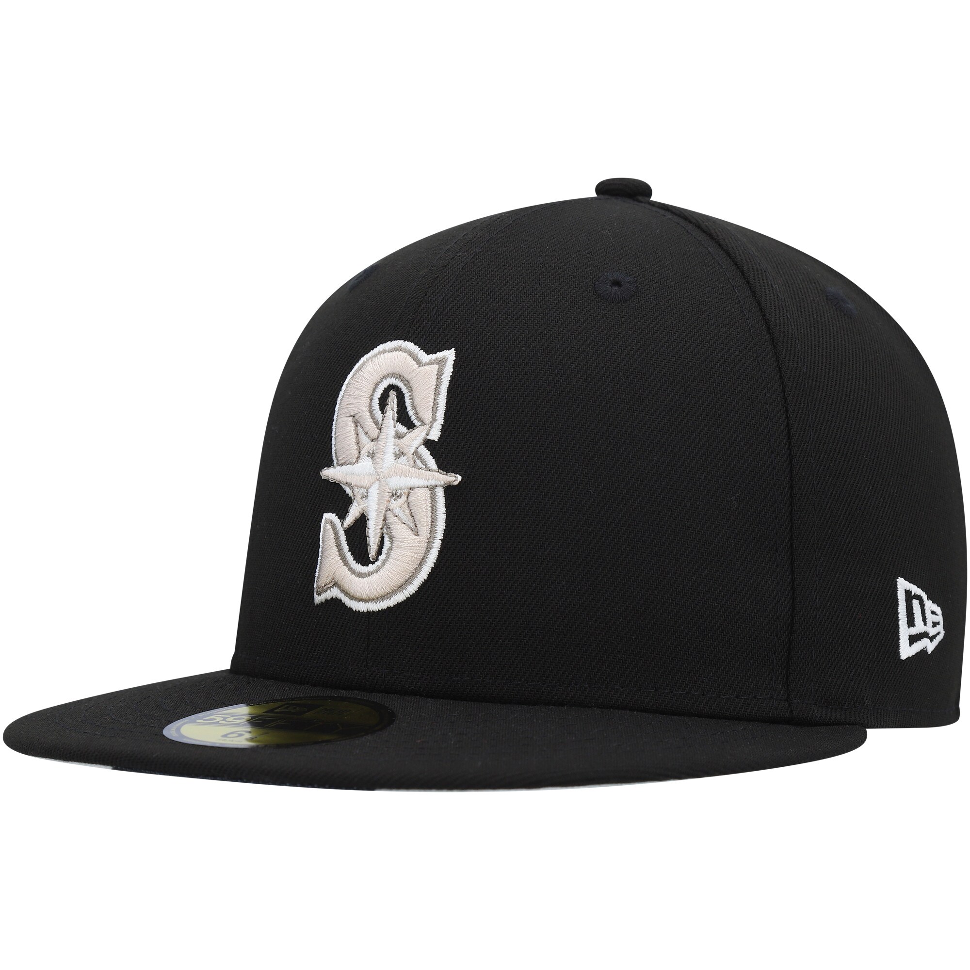 Seattle Mariners New Era Chrome Camo Undervisor 59FIFTY Fitted Hat - Black - PersonalJerseys