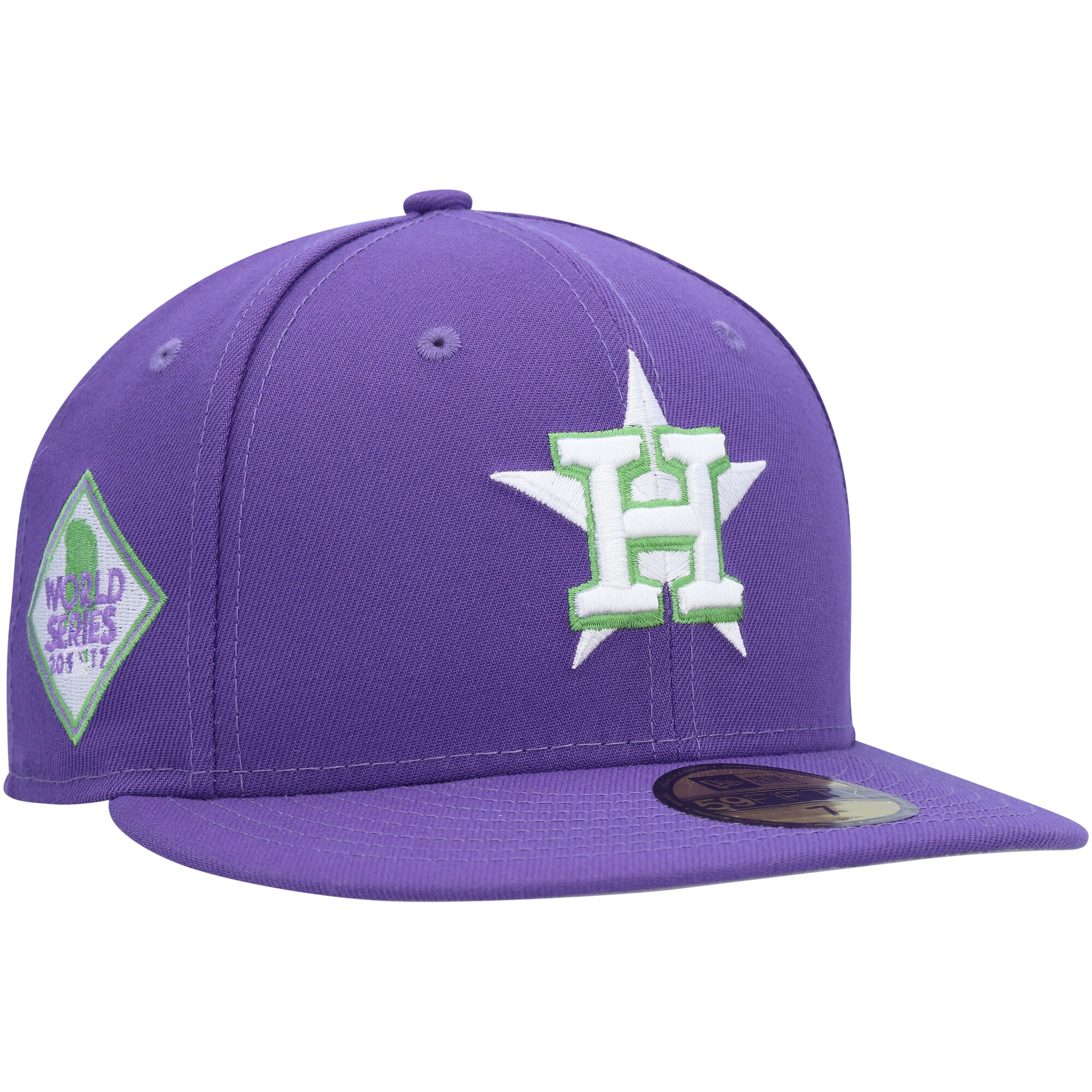 Houston Astros New Era Lime Side Patch 59FIFTY Fitted Hat - Purple - PersonalJerseys
