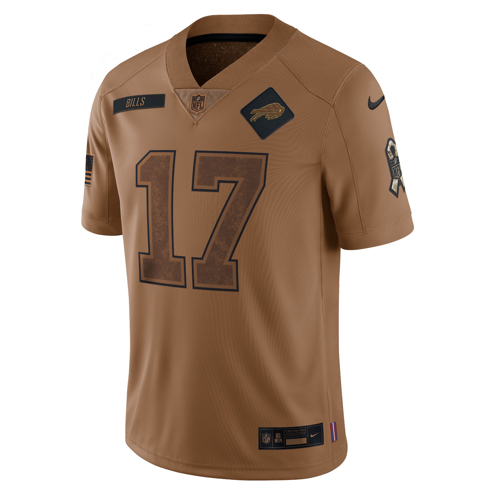 Josh Allen Buffalo Bills Nike 2023 Salute To Service Limited Jersey - Brown - PersonalJerseys