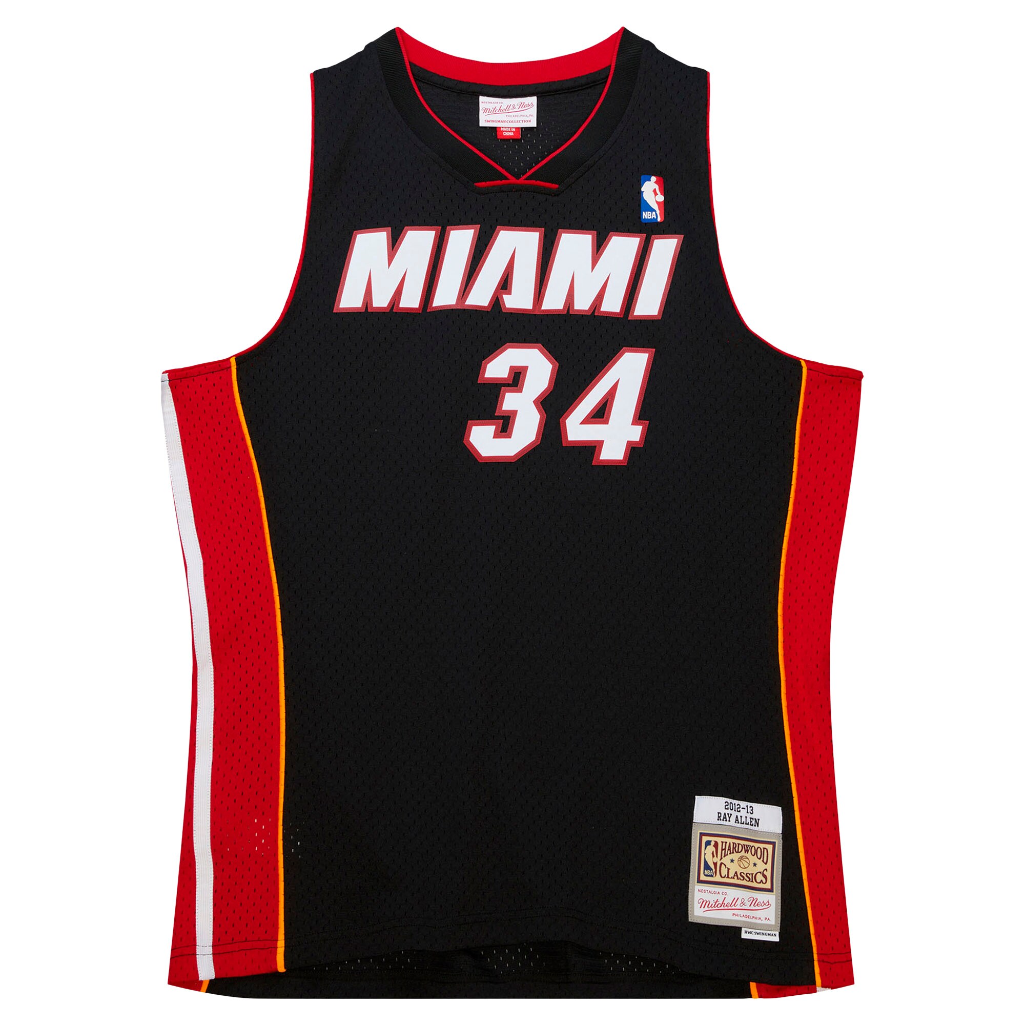 Ray Allen Miami Heat Mitchell & Ness Hardwood Classics Swingman Jersey - Black - PersonalJerseys