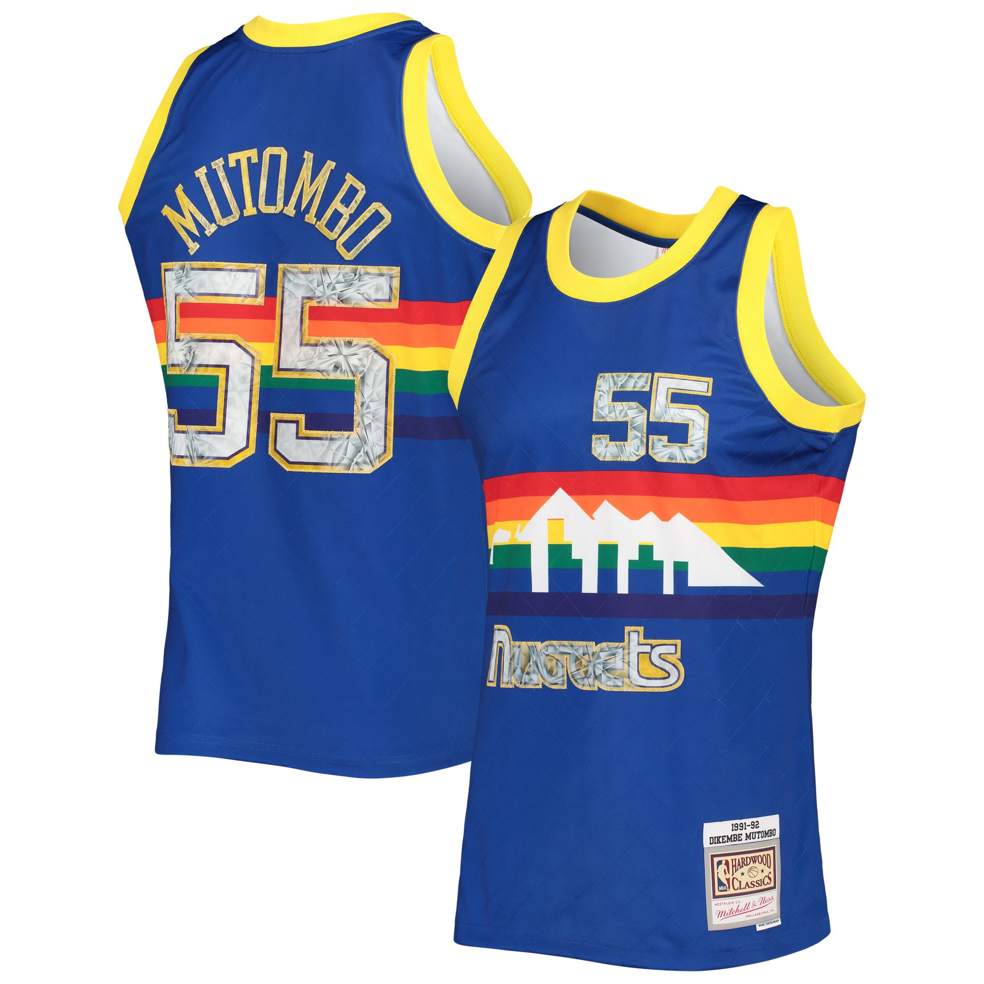 Dikembe Mutombo Denver Nuggets Mitchell &Ness 1996/97 Hardwood Classics NBA 75th Anniversary Diamond Swingman Jersey - Royal - PersonalJerseys