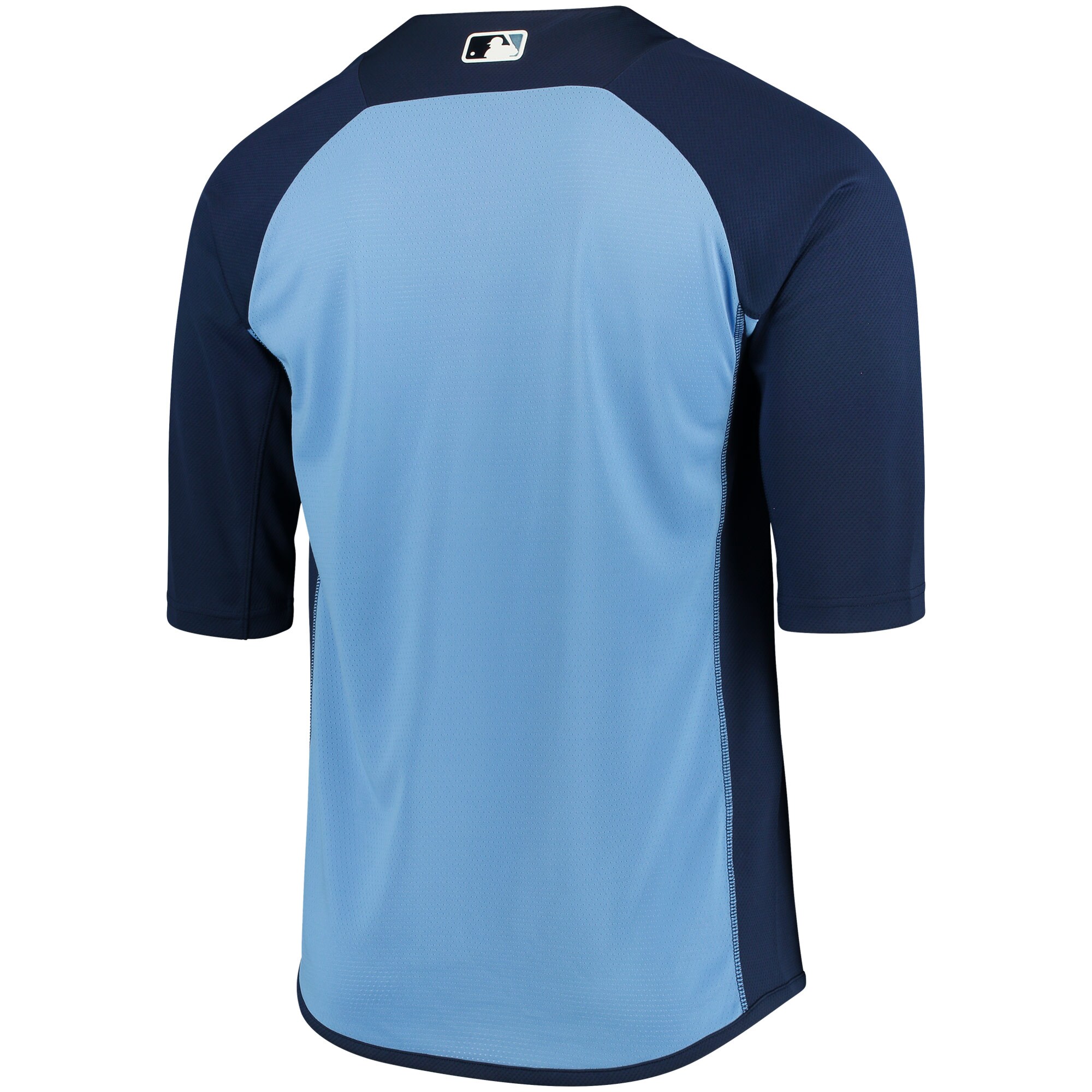 Tampa Bay Rays Majestic Authentic Collection On-Field 3/4-Sleeve Batting Practice Jersey - Navy/Light Blue - PersonalJerseys