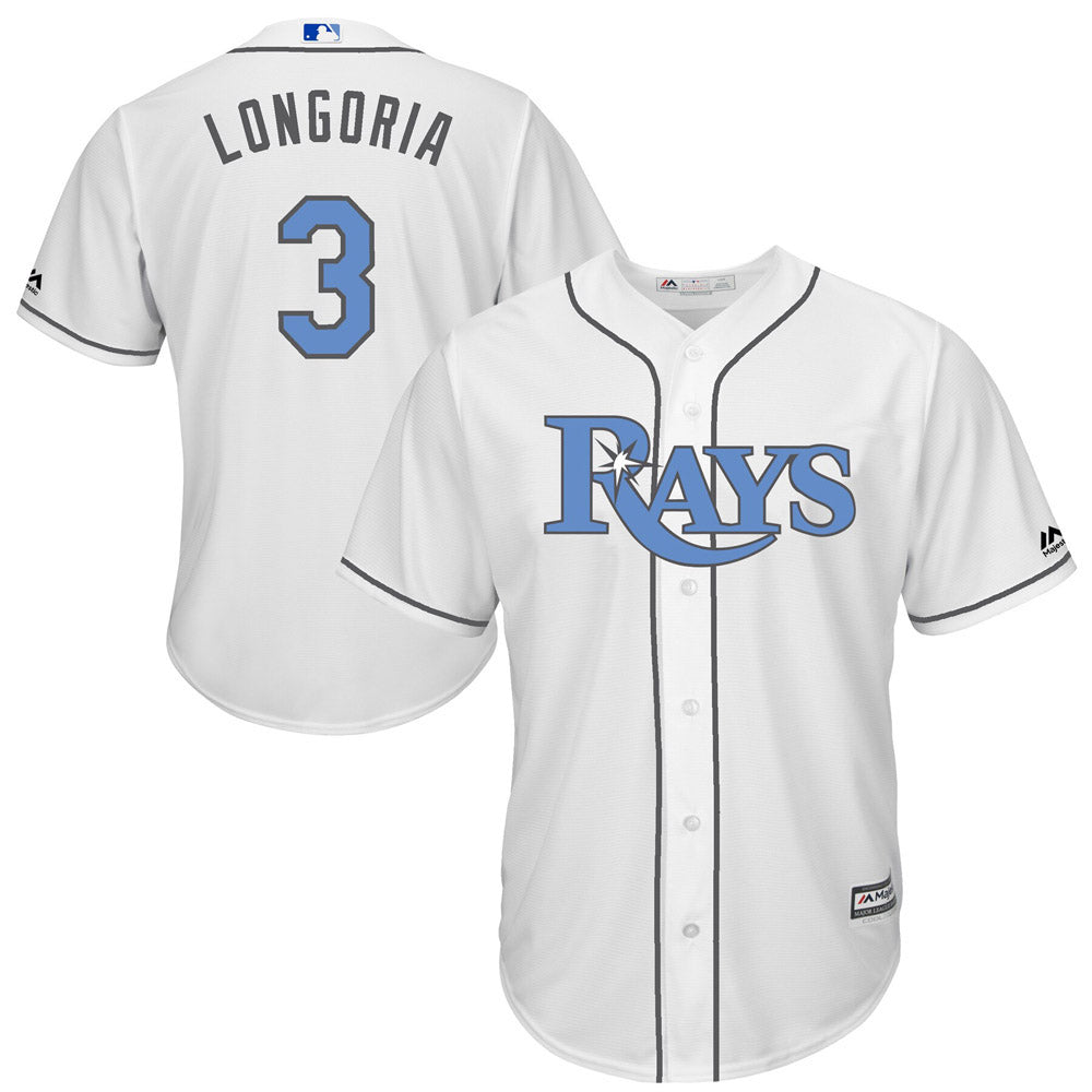 Men's Tampa Bay Rays Evan Longoria Replica Home Jersey - White - PersonalJerseys