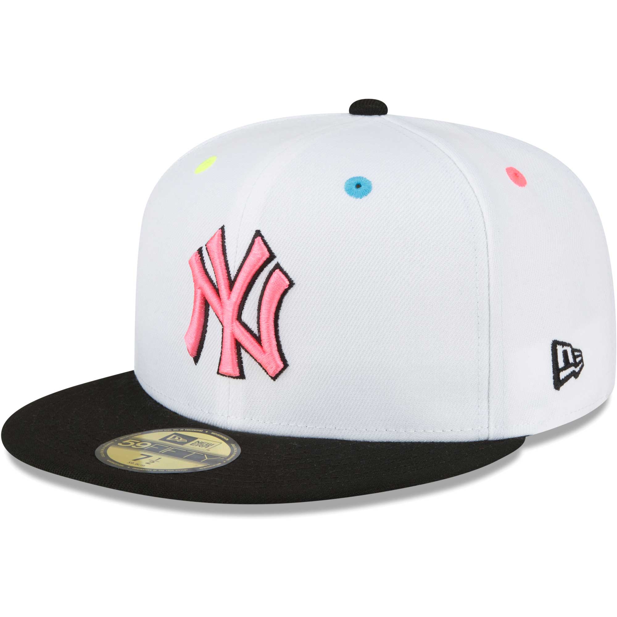 New York Yankees New Era Neon Eye 59FIFTY Fitted Hat - White - PersonalJerseys