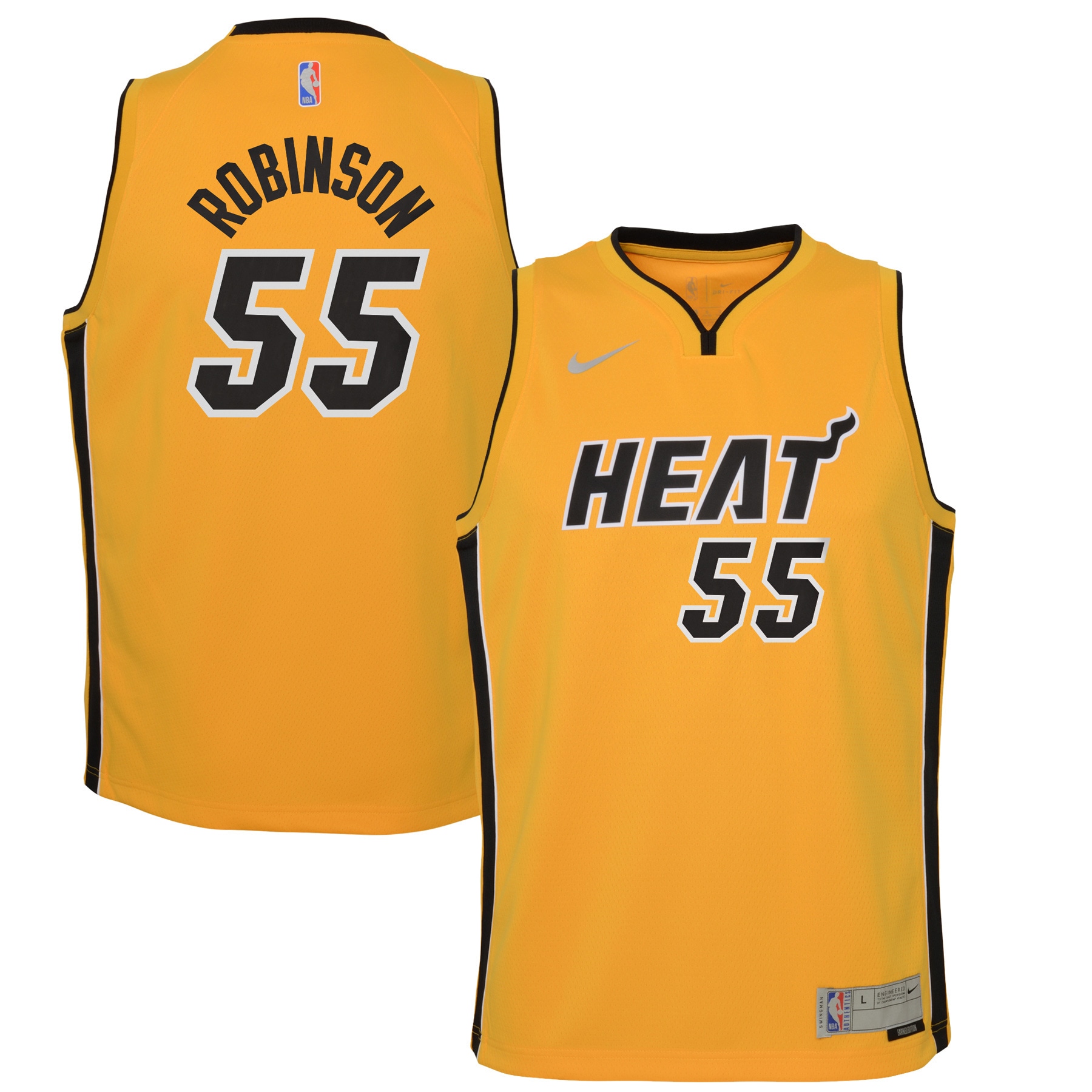 Duncan Robinson Miami Heat Nike Youth 2020/21 Swingman Player Jersey Trophy Gold - Earned Edition - PersonalJerseys