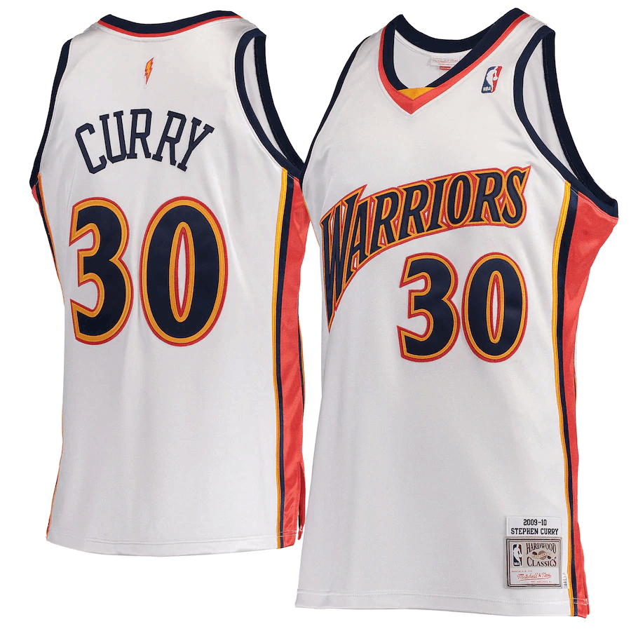 Stephen Curry Golden State Warriors Mitchell & Ness Hardwood Classics 2009-10 Home Jersey - White - Friend Lounge Store - Shop for All Things Jerseys Sports - PersonalJerseys