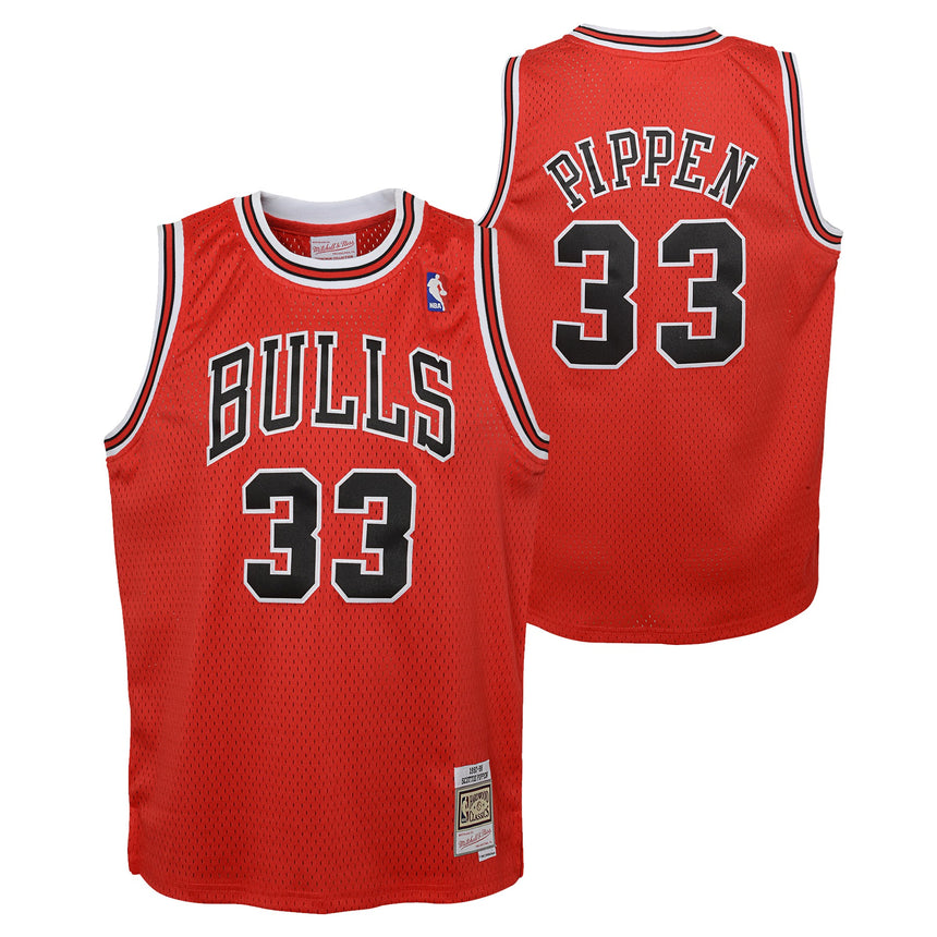 Youth Chicago Bulls Scottie Pippen Mitchell & Ness Red Hardwood Classics Swingman Jersey - Sports Wear Jersey - PersonalJerseys