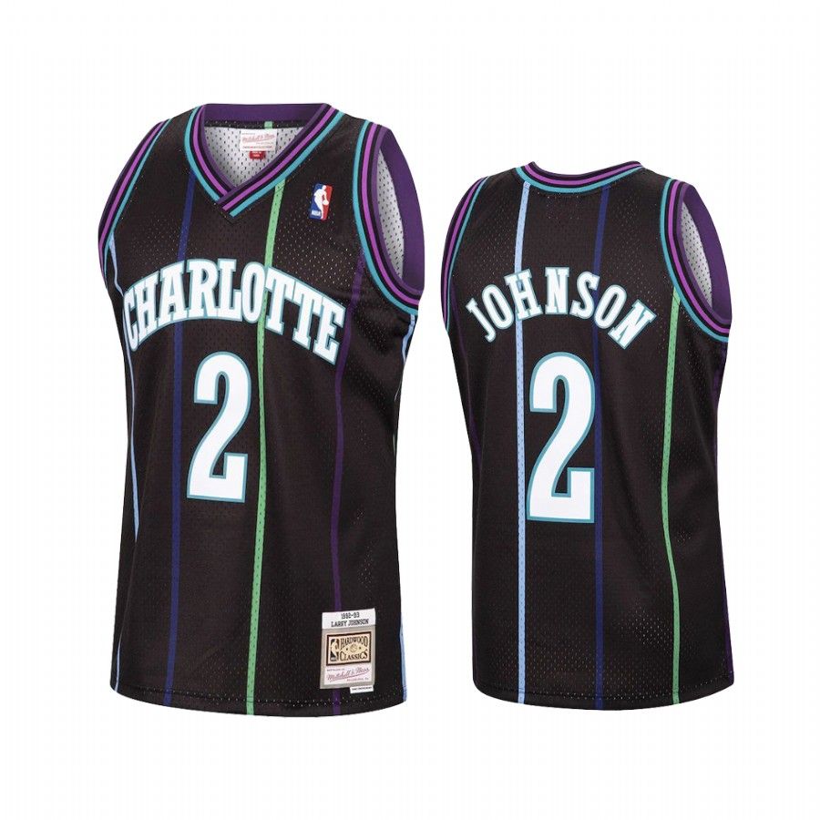 Larry Johnson #2 Charlotte Hornets Black Reload Jersey - Friend Lounge Store - Shop for All Things Jerseys Sports - PersonalJerseys
