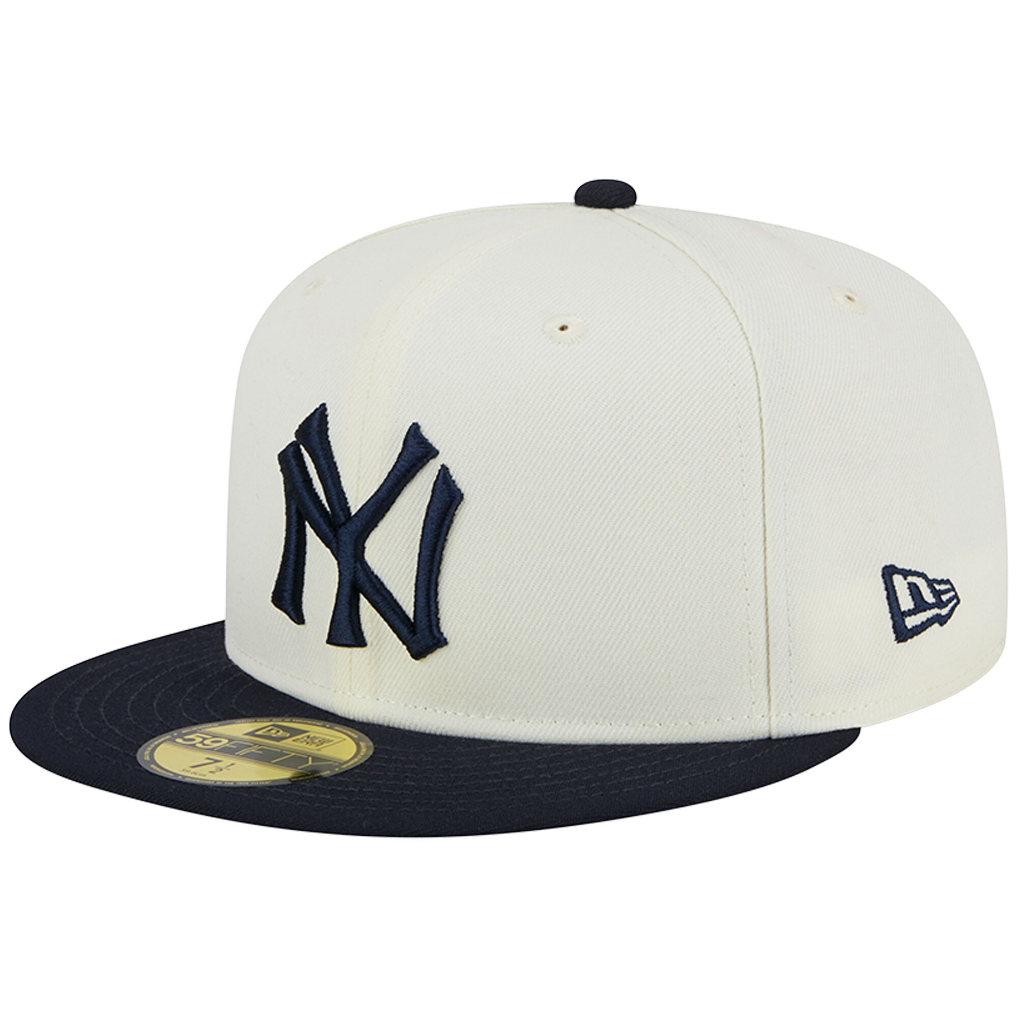 New York Yankees New Era Retro 59FIFTY Fitted Hat - Stone/Navy - PersonalJerseys