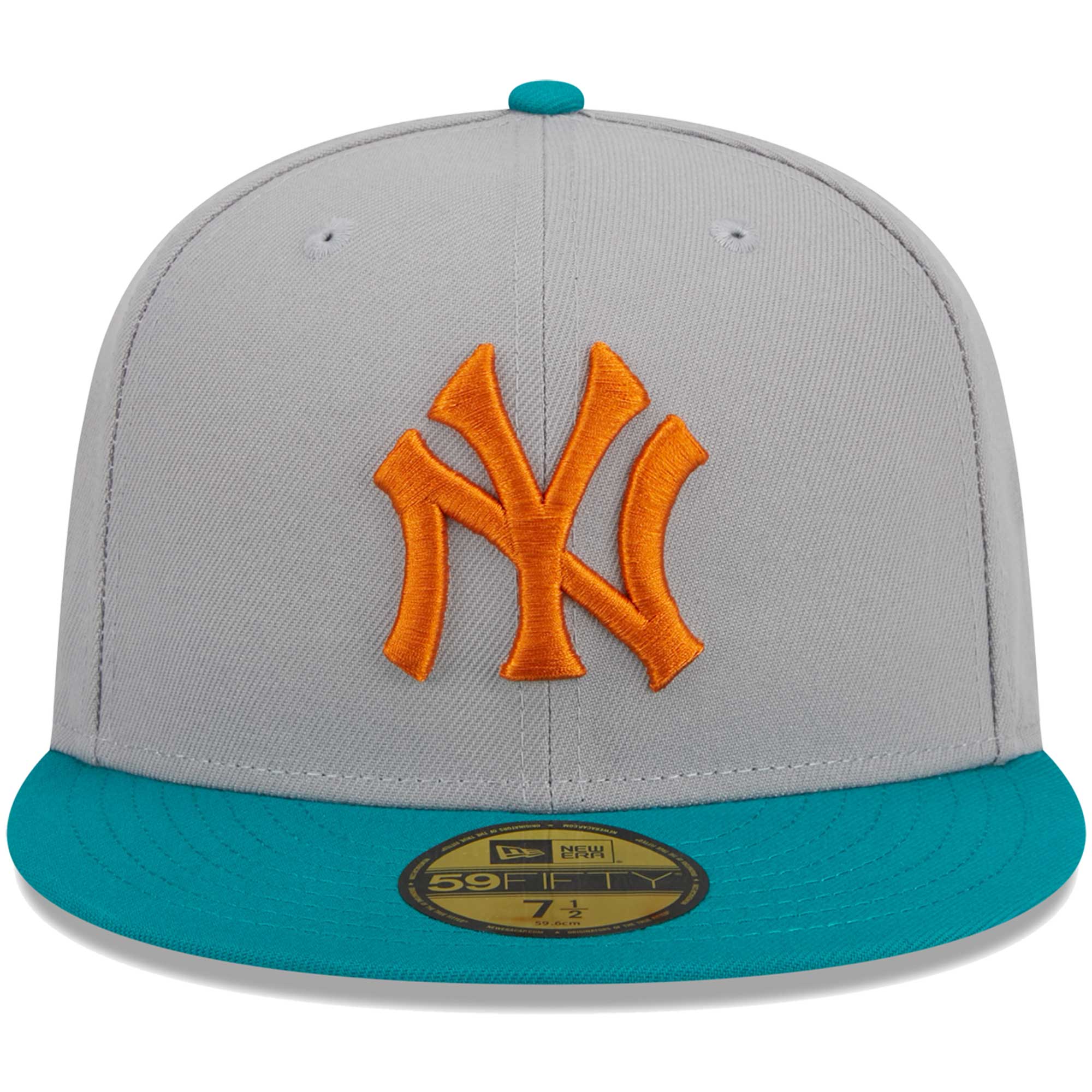 New York Yankees New Era  59FIFTY Fitted Hat - Gray/Teal - PersonalJerseys