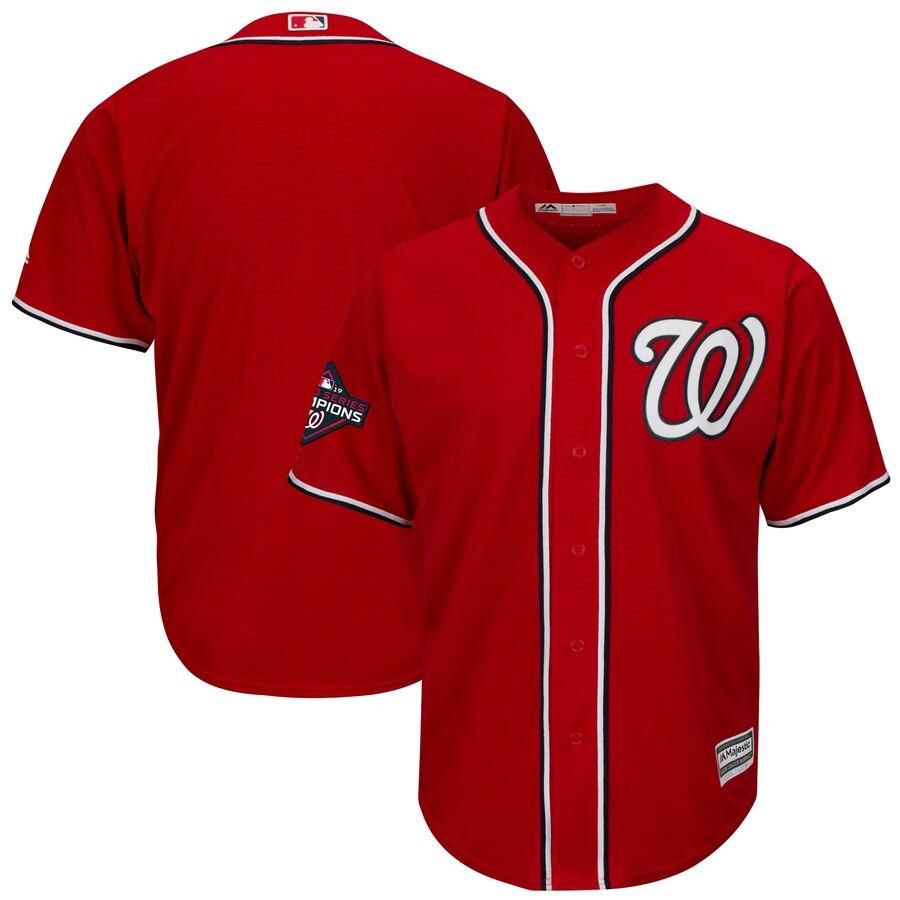 Washington Nationals Majestic 2019 World Series Champions Alternate Big And Tall Cool Base Jersey - Red - Friend Lounge Store - Shop for All Things Jerseys Sports - PersonalJerseys