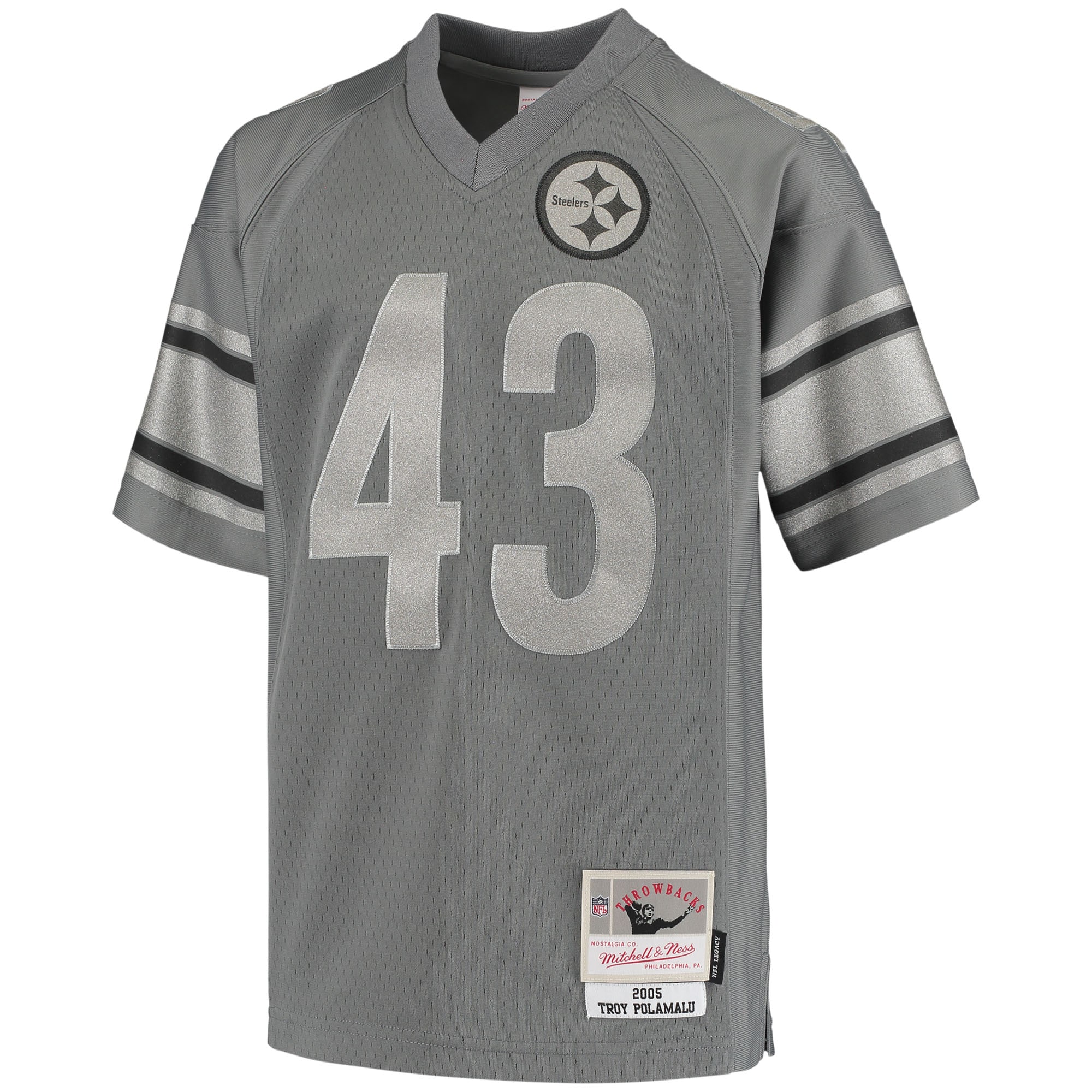 Troy Polamalu Pittsburgh Steelers Mitchell & Ness Youth 2005 Retired Player Metal Replica Jersey - Charcoal - PersonalJerseys
