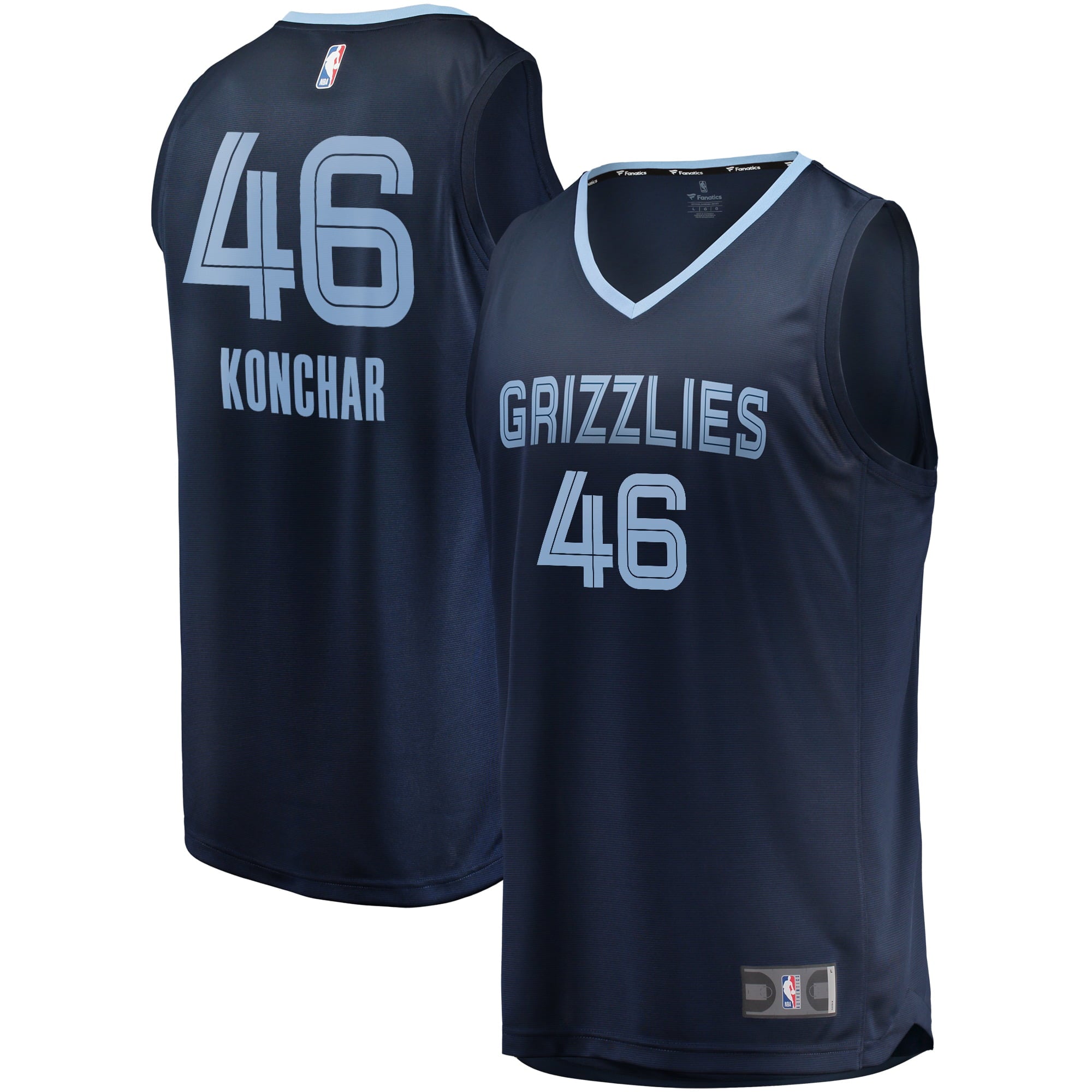 Men's Fanatics Branded John Konchar Navy Memphis Grizzlies Fast Break Replica Jersey - Icon Edition - PersonalJerseys