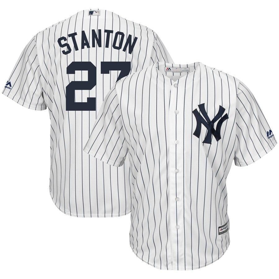 Giancarlo Stanton New York Yankees Majestic Home Big And Tall Cool Base Player Jersey - White Navy - Friend Lounge Store - Shop for All Things Jerseys Sports - PersonalJerseys