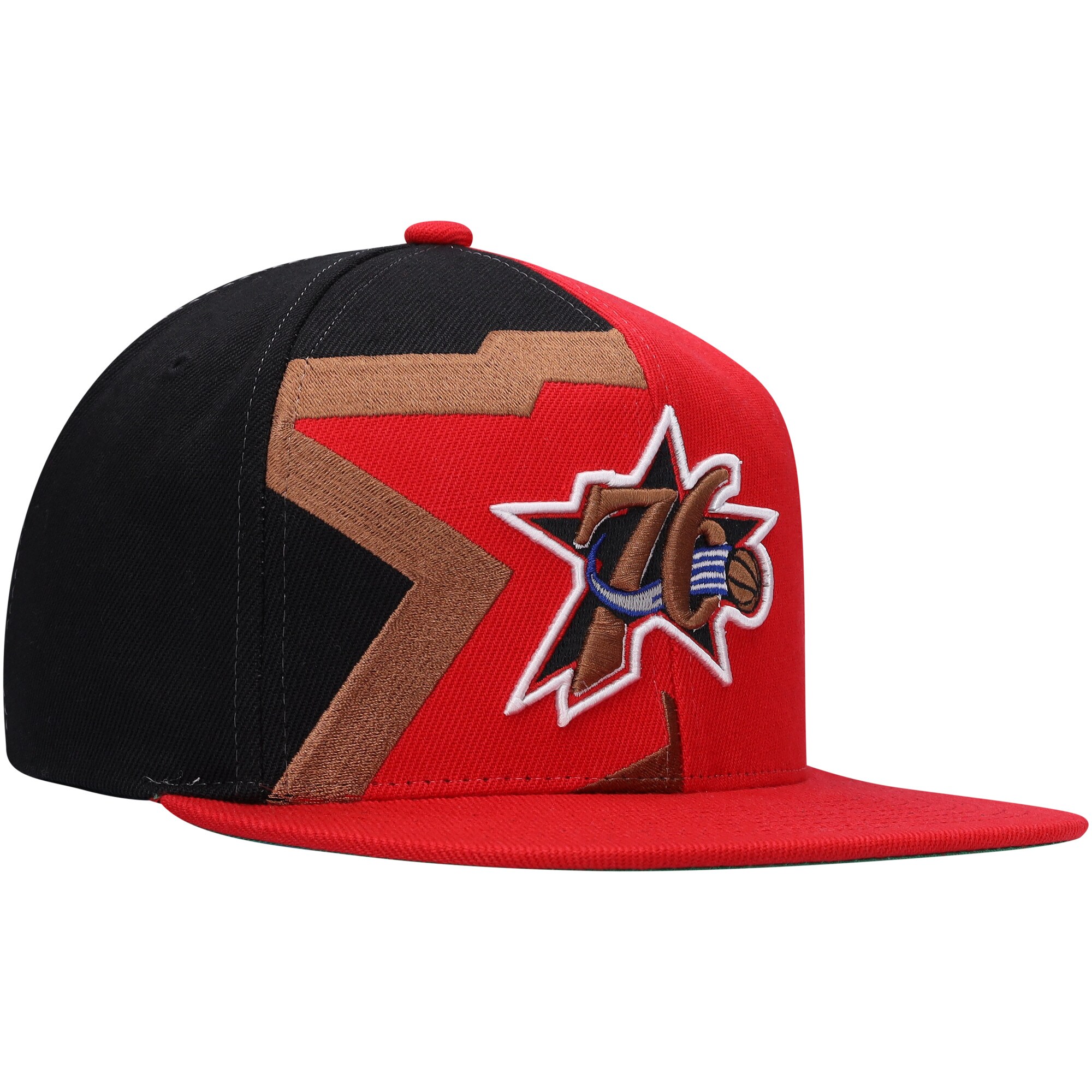 Philadelphia 76ers Mitchell & Ness Hardwood Classics Retroline Snapback Hat - Red - PersonalJerseys