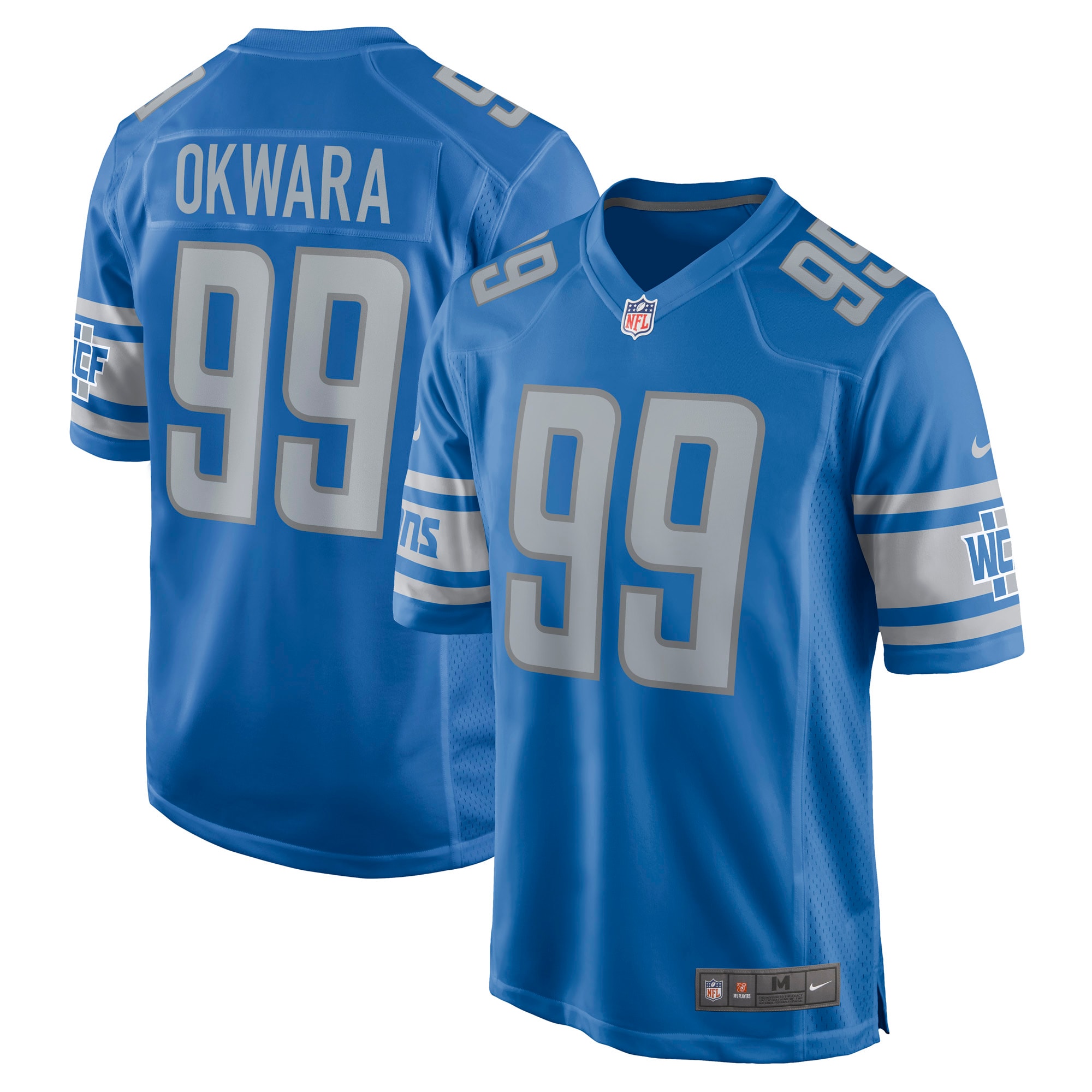 Detroit Lions Julian Okwara Blue Game Player Jersey for Youth Women Men - Friend Lounge Store - Shop for All Things Jerseys Sports - PersonalJerseys