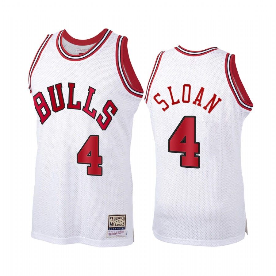 Chicago Bulls Jerry Sloan #4 White Hardwood Classics Jersey - Friend Lounge Store - Shop for All Things Jerseys Sports - PersonalJerseys
