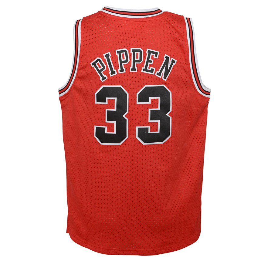 Youth Chicago Bulls Scottie Pippen Mitchell & Ness Red Hardwood Classics Swingman Jersey - Sports Wear Jersey - PersonalJerseys