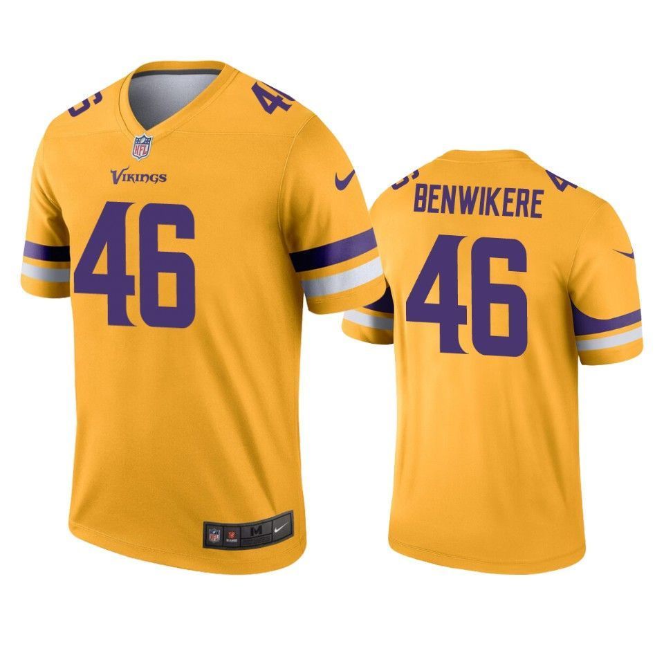 Minnesota Vikings Bene Benwikere Gold Inverted Legend Jersey - Friend Lounge Store - Shop for All Things Jerseys Sports - PersonalJerseys