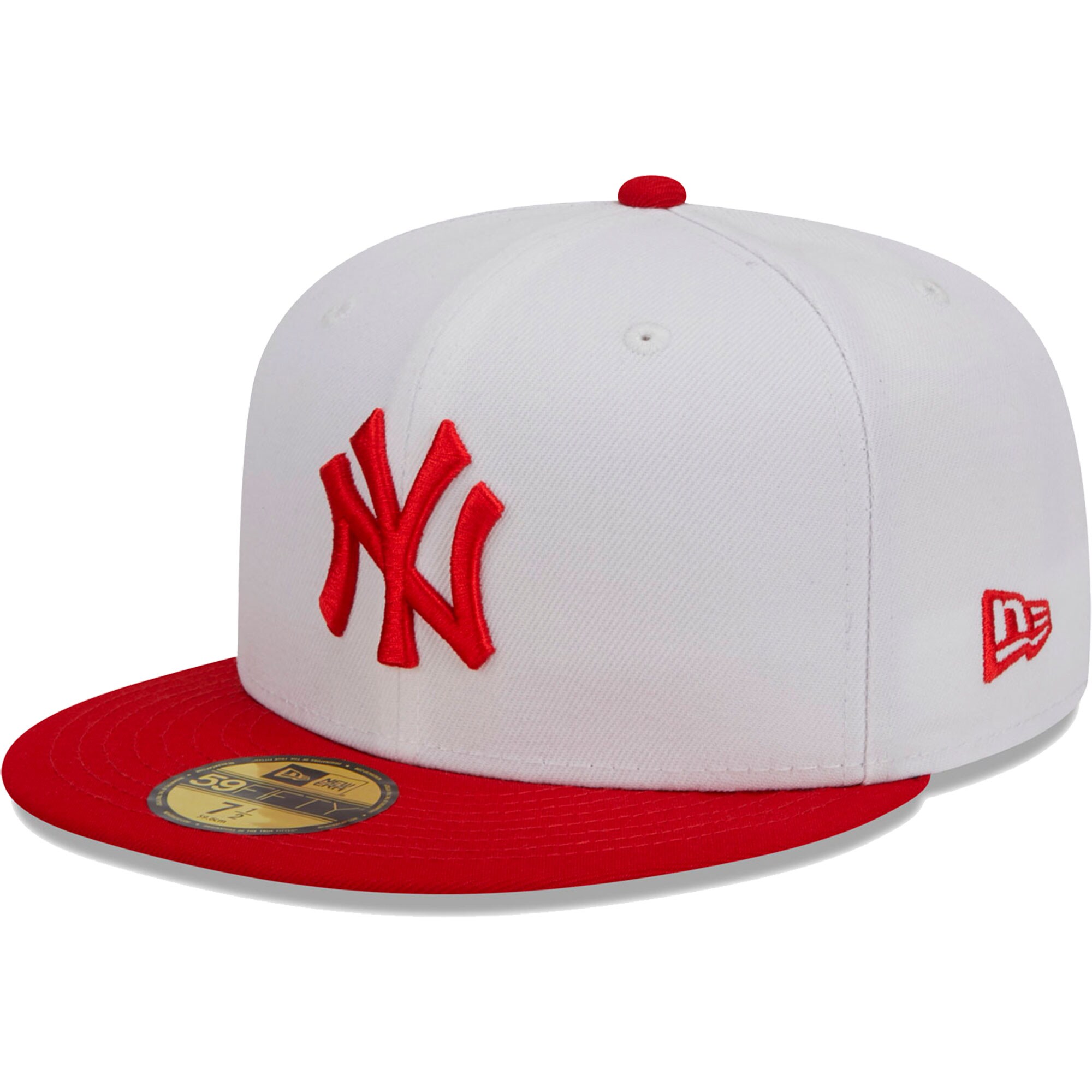 New York Yankees New Era Optic 59FIFTY Fitted Hat - White/Red - PersonalJerseys