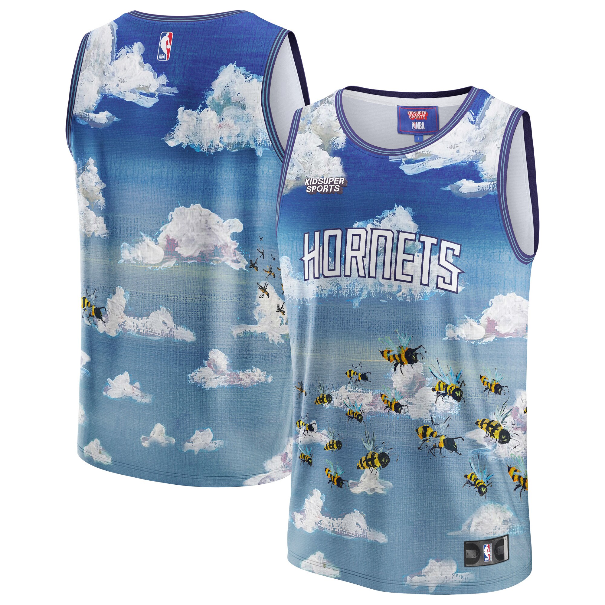 Charlotte Hornets NBA &KidSuper Studios by Fanatics Unisex Hometown Jersey - Blue - PersonalJerseys