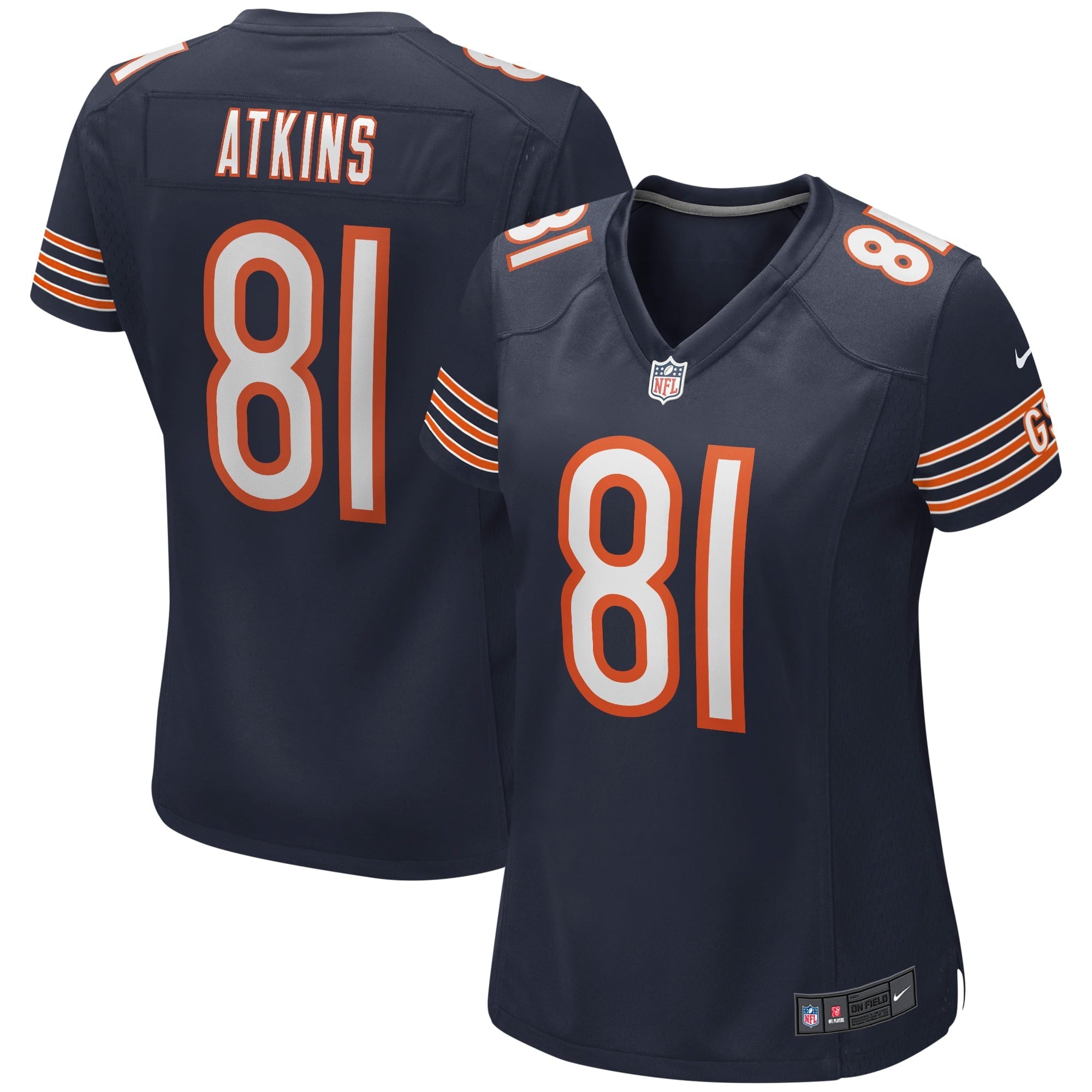 Women's Nike Doug Atkins Navy Chicago Bears Game Retired Player Jersey - PersonalJerseys