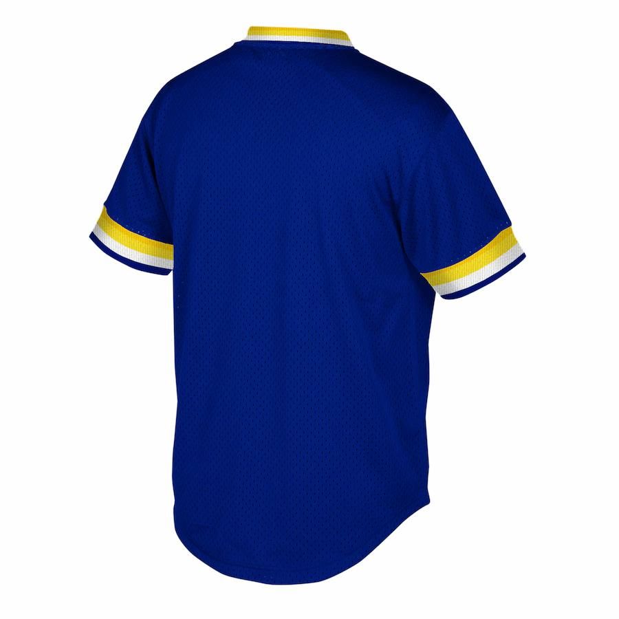 Seattle Mariners Mitchell And Ness Big And Tall Cooperstown Collection Mesh Wordmark V-Neck Jersey - Royal - Friend Lounge Store - Shop for All Things Jerseys Sports - PersonalJerseys