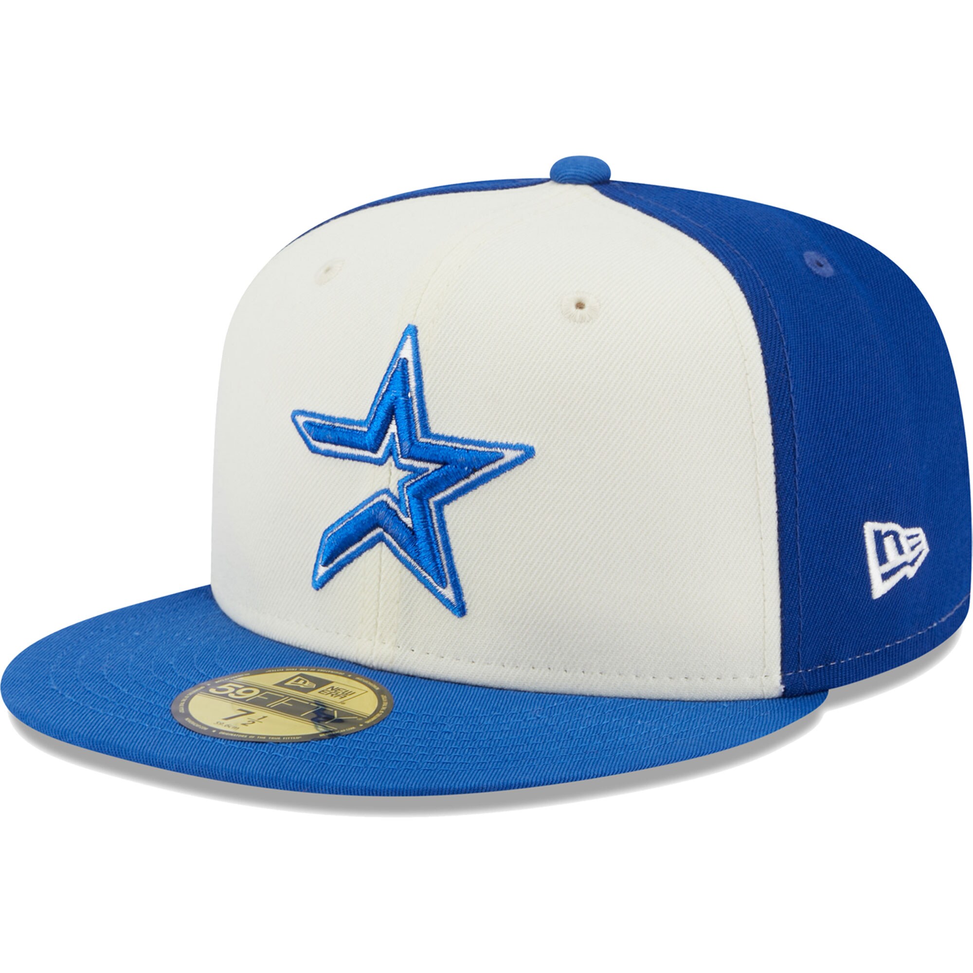 Houston Astros New Era  Chrome Anniversary 59FIFTY Fitted Hat - Cream/Royal - PersonalJerseys