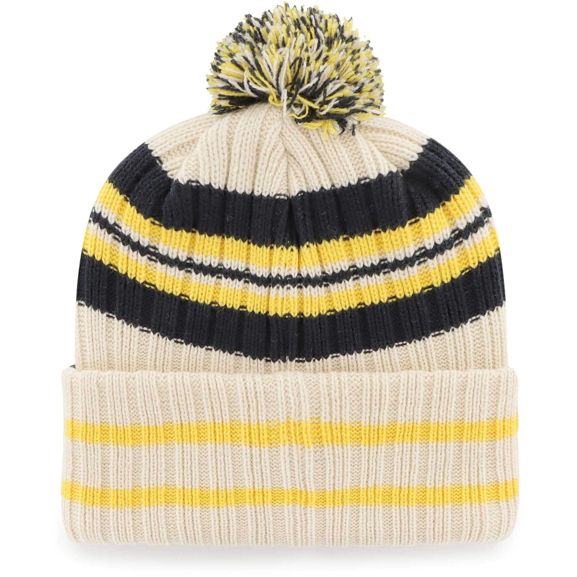 Denver Nuggets '47 Hone Patch Cuffed Knit Hat with Pom - Cream - PersonalJerseys
