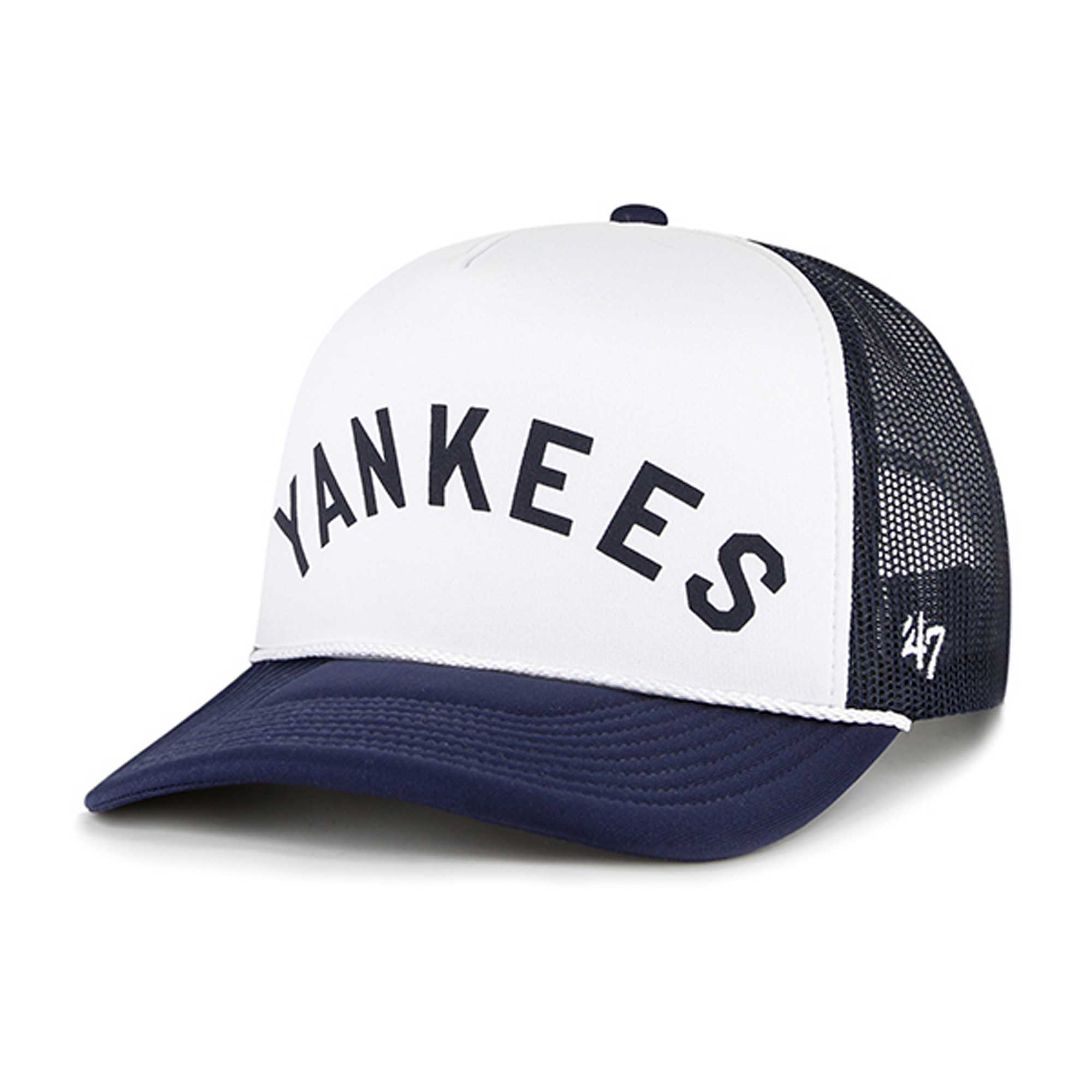 New York Yankees '47 Foam Front Script Trucker Snapback Hat - White - PersonalJerseys
