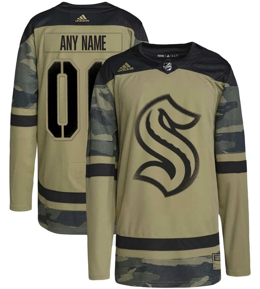 Seattle Kraken Military Appreciation Team Authentic Custom Practice Jersey - Camo - Friend Lounge Store - Shop for All Things Jerseys Sports - PersonalJerseys