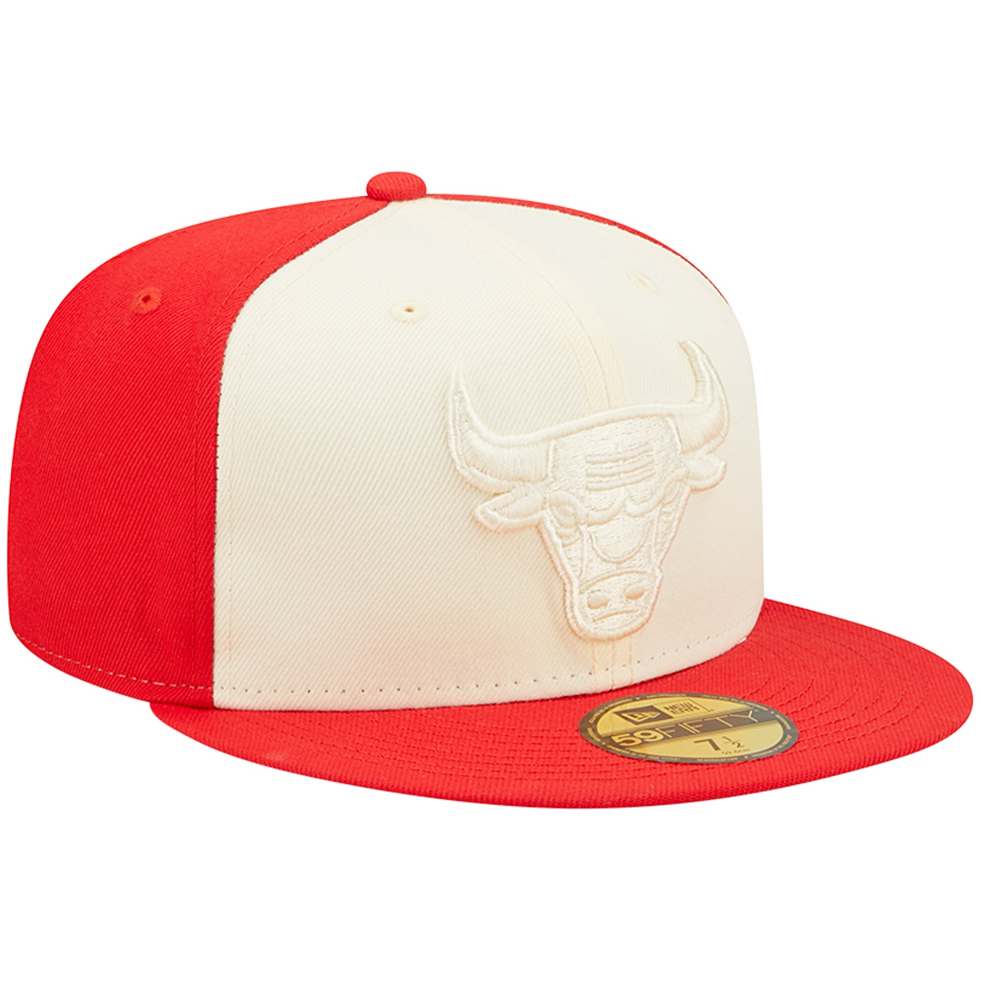 Chicago Bulls New Era Cork Two-Tone 59FIFTY Fitted Hat - Cream/Red - PersonalJerseys