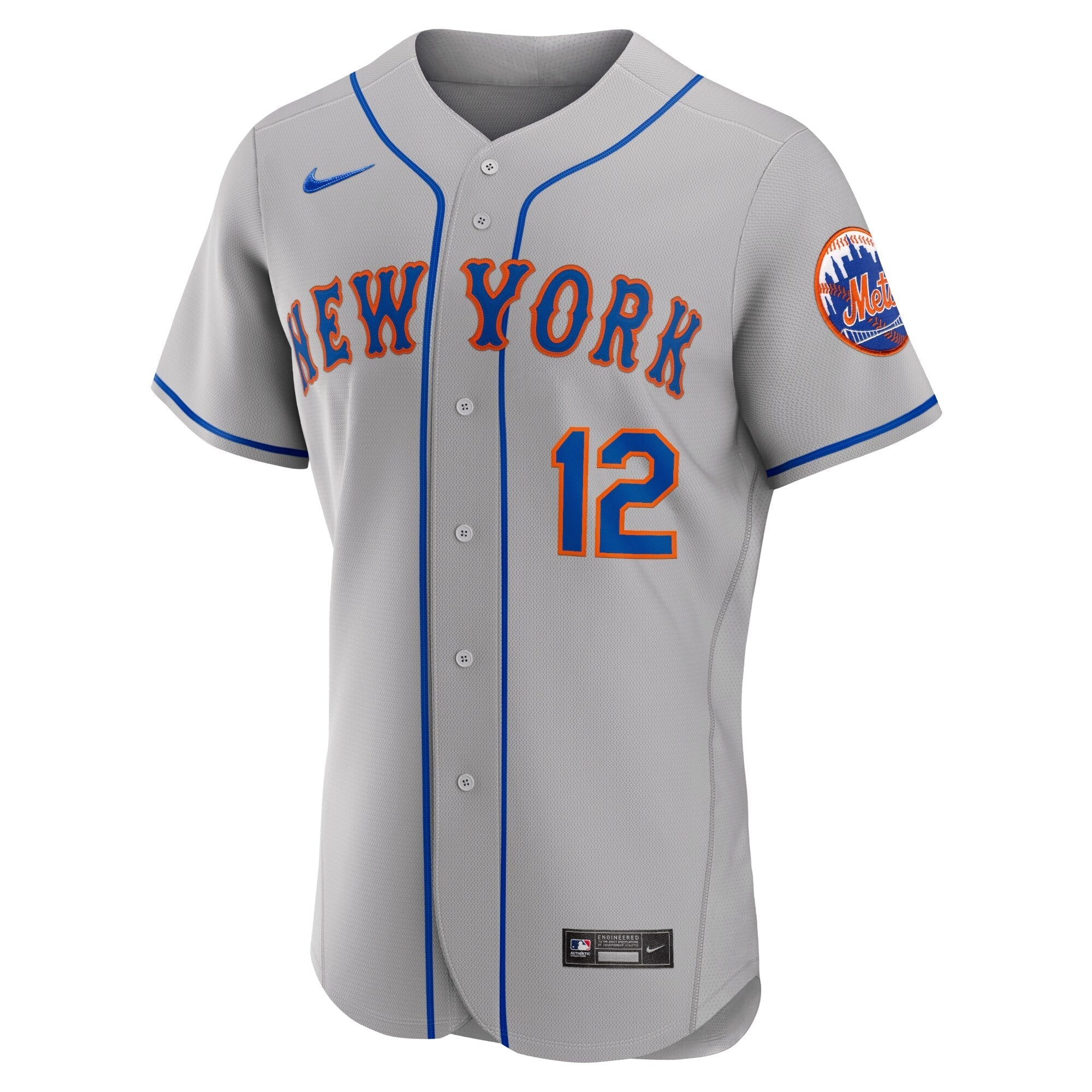 Men's Nike Francisco Lindor Gray New York Mets Road Authentic Player Jersey - PersonalJerseys