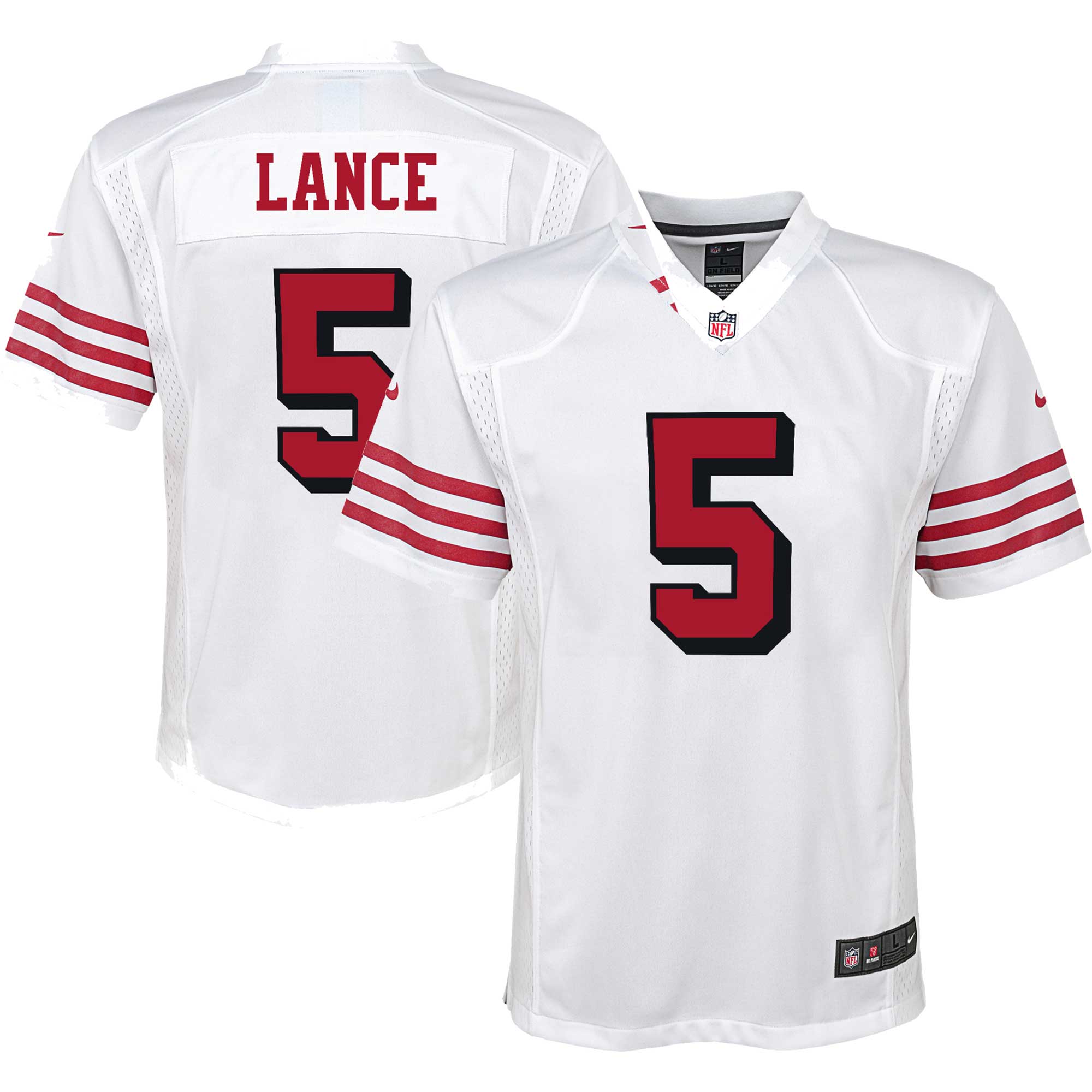Trey Lance San Francisco 49ers Nike Youth Game Jersey - White - PersonalJerseys