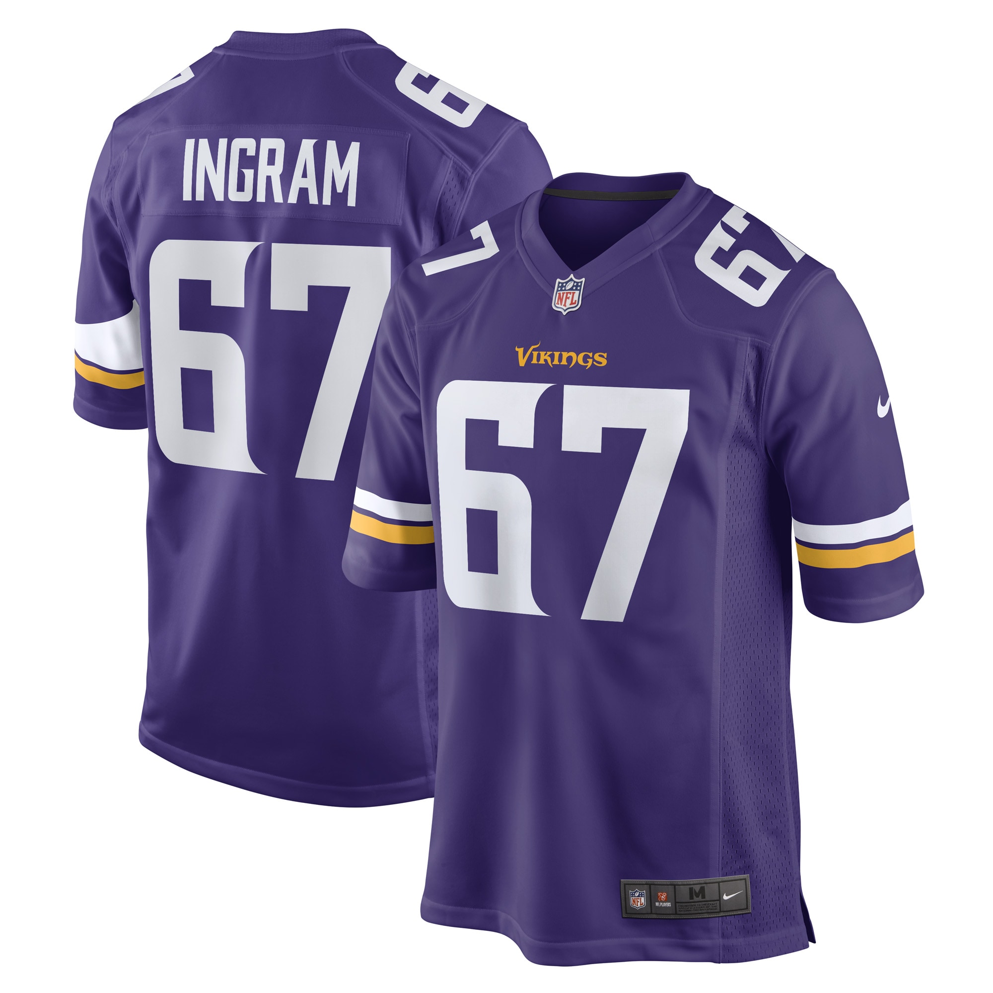 Minnesota Vikings Ed Ingram Purple Game Player Jersey for Youth Women Men - Friend Lounge Store - Shop for All Things Jerseys Sports - PersonalJerseys