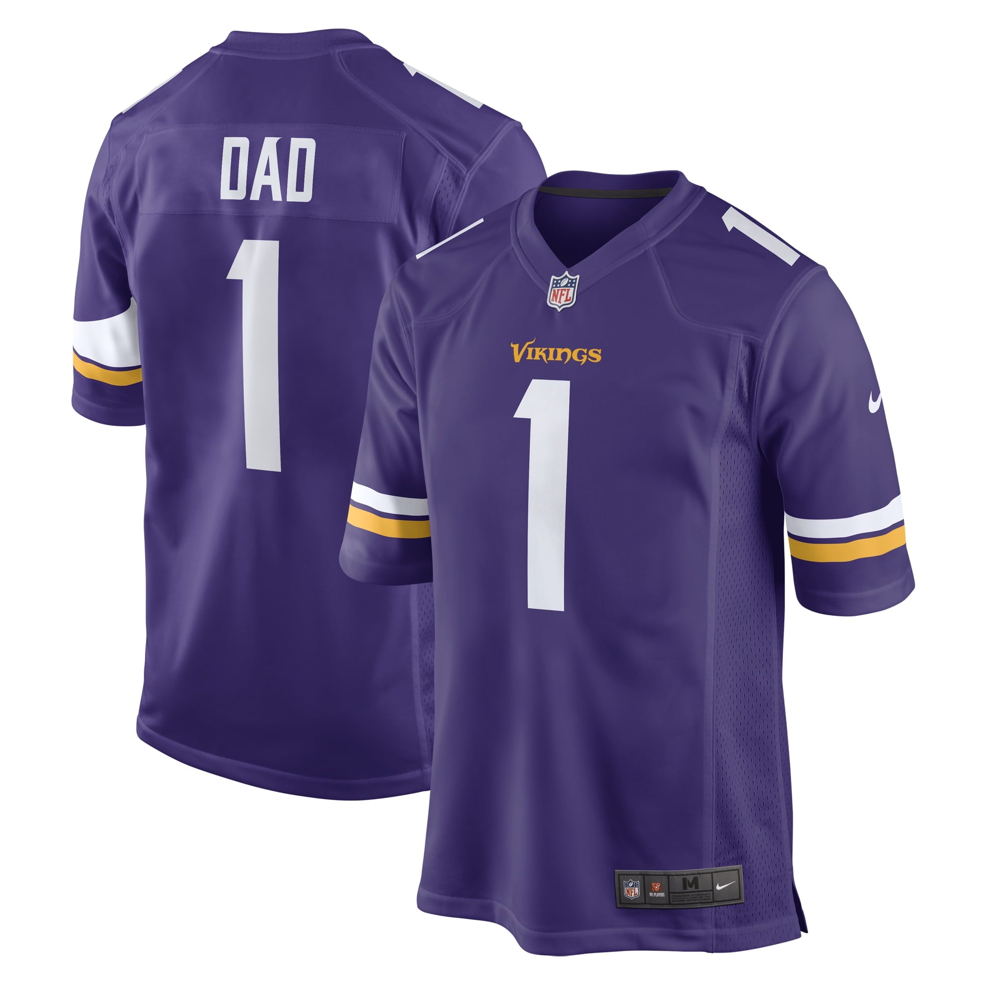 Men's Nike Number 1 Dad Purple Minnesota Vikings Game Jersey - PersonalJerseys