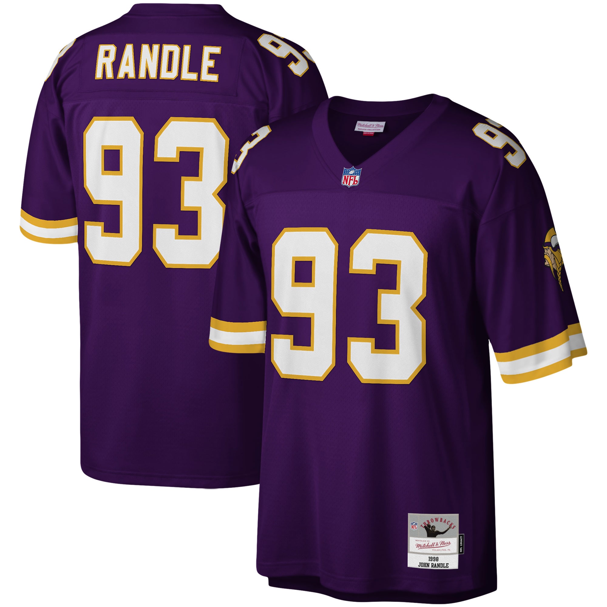 John Randle Minnesota Vikings Mitchell & Ness Legacy Replica Jersey - Purple - PersonalJerseys