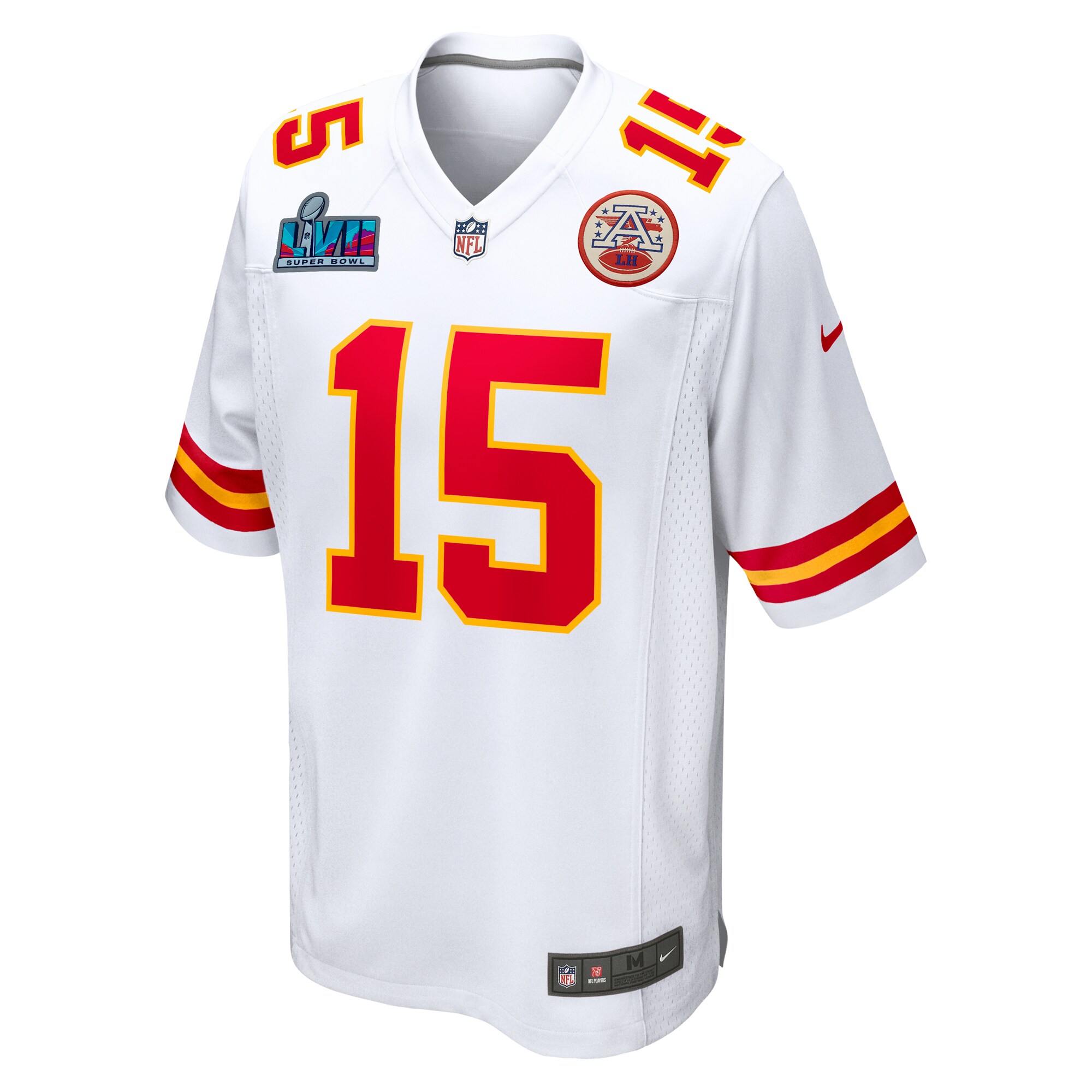Patrick Mahomes Kansas City Chiefs Nike Super Bowl LVII Patch Away Game Jersey - White - PersonalJerseys