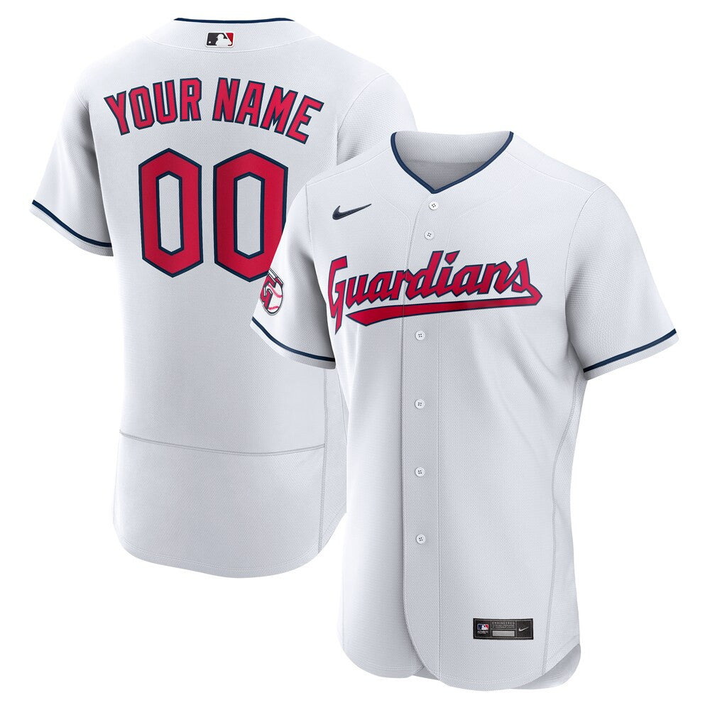 MLB Men's Cleveland Guardians White Official Authentic Custom Jersey - Friend Lounge Store - Shop for All Things Jerseys Sports - PersonalJerseys