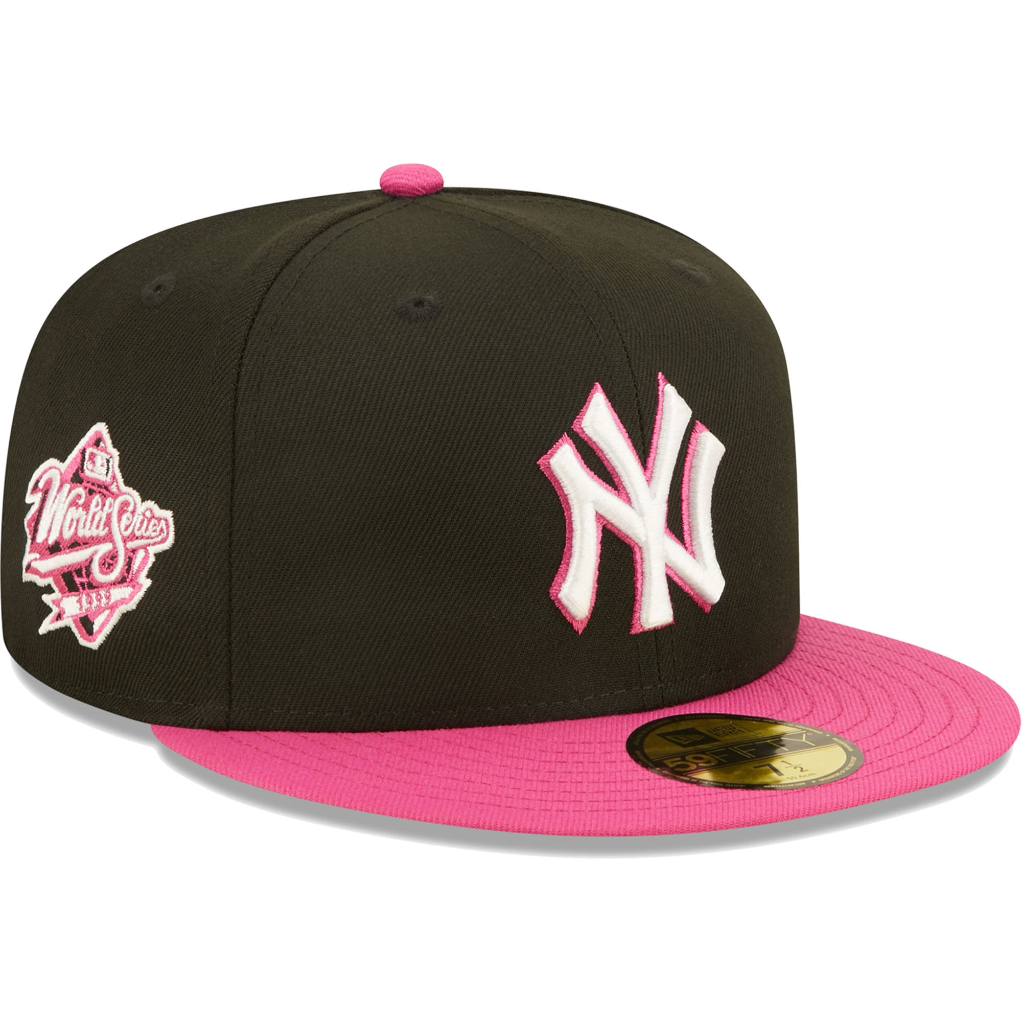 New York Yankees New Era 1999 World Series Champions  Passion 59FIFTY Fitted Hat - Black/Pink - PersonalJerseys