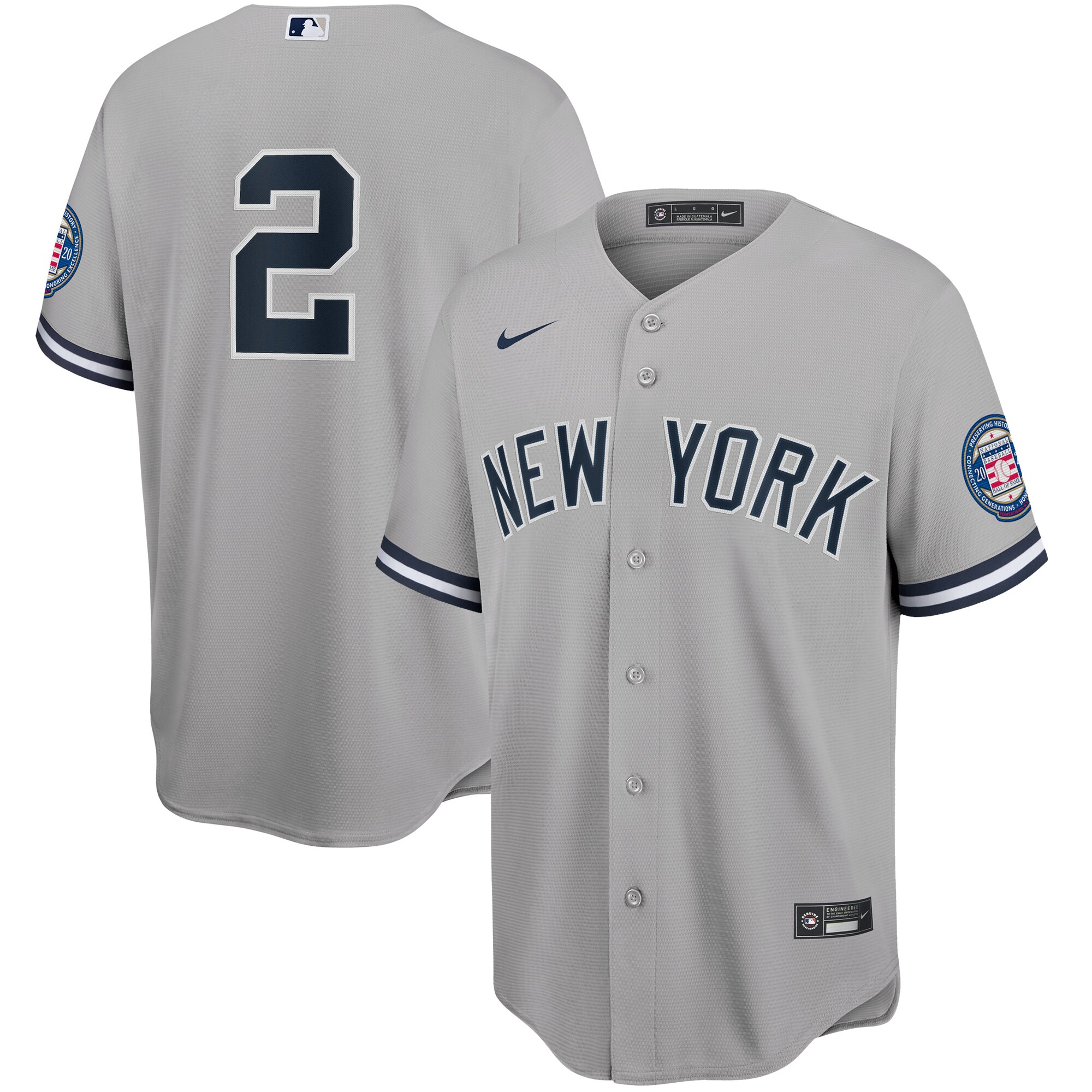 Derek Jeter New York Yankees Nike 2020 Hall of Fame Induction Replica Jersey - Gray - PersonalJerseys