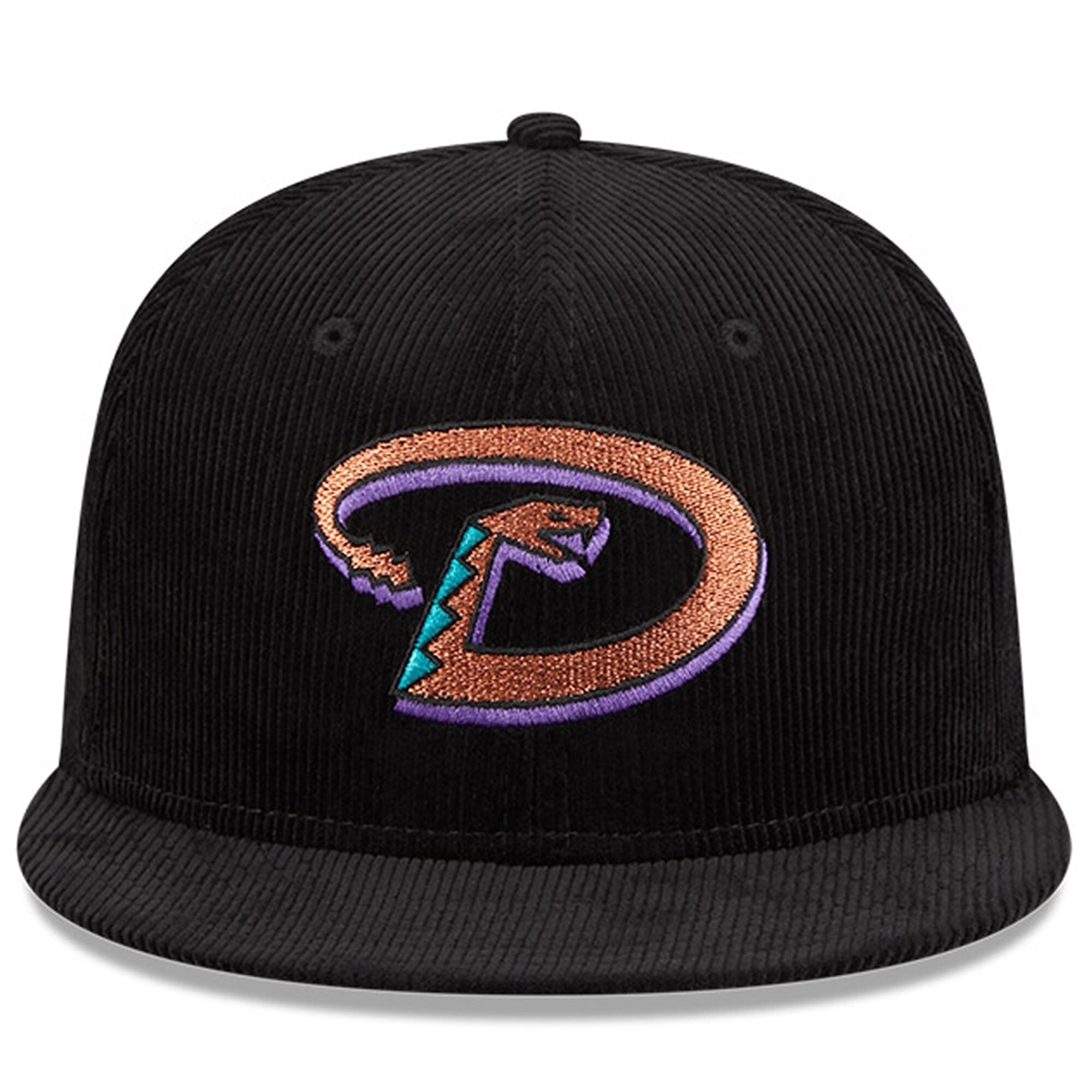 Arizona Diamondbacks New Era Throwback Corduroy 59FIFTY Fitted Hat - Black - PersonalJerseys
